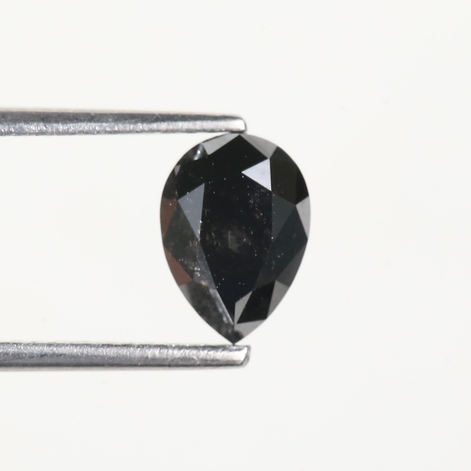1.25 Carat Pear Cut Black Natural Loose Diamond 7.9 MM