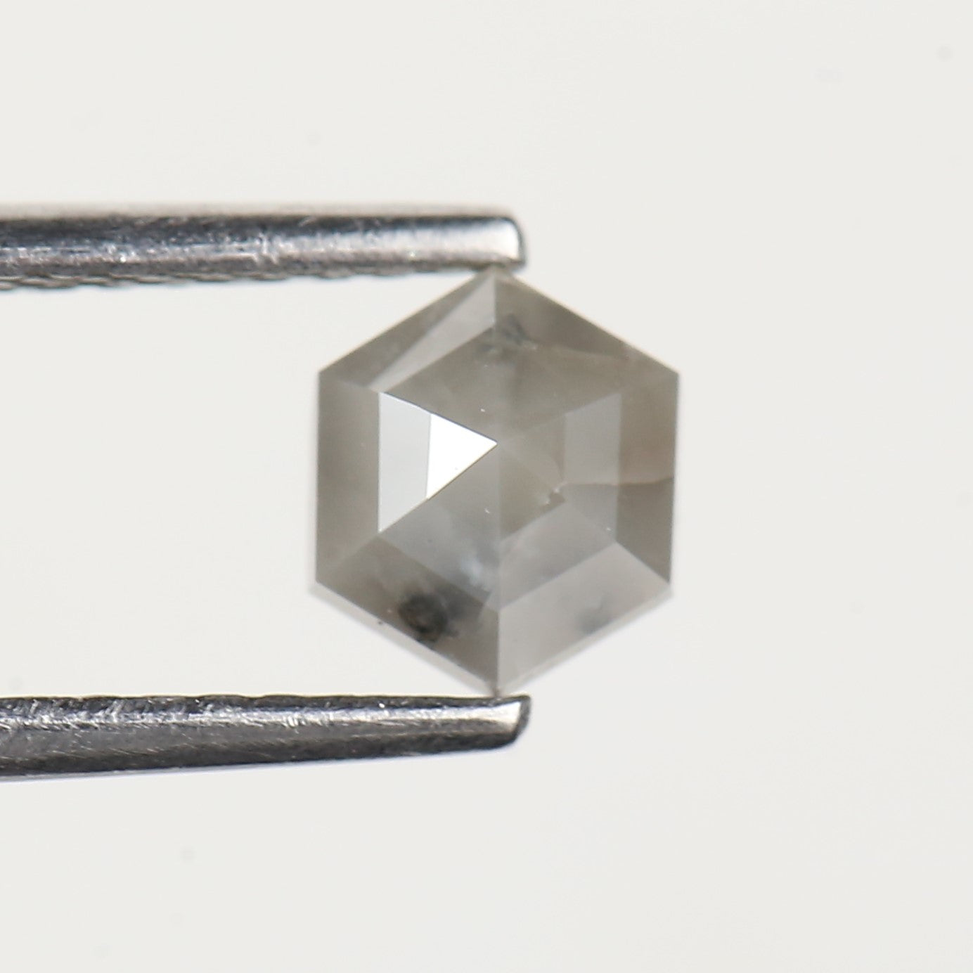 0.63 Carat Natural Grey Hexagon Salt and Pepper Diamond 5.5 MM