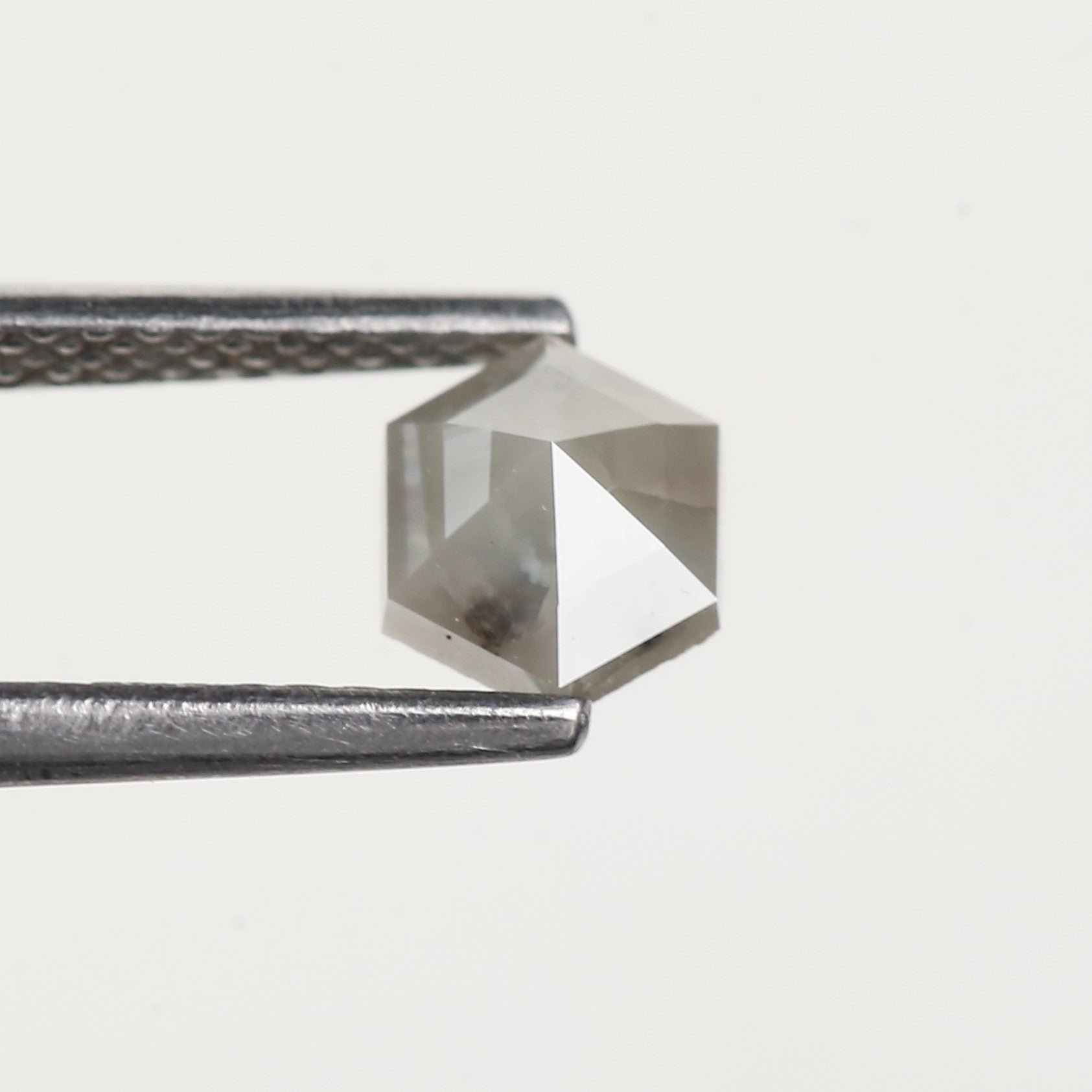 0.63 Carat Natural Grey Hexagon Salt and Pepper Diamond 5.5 MM