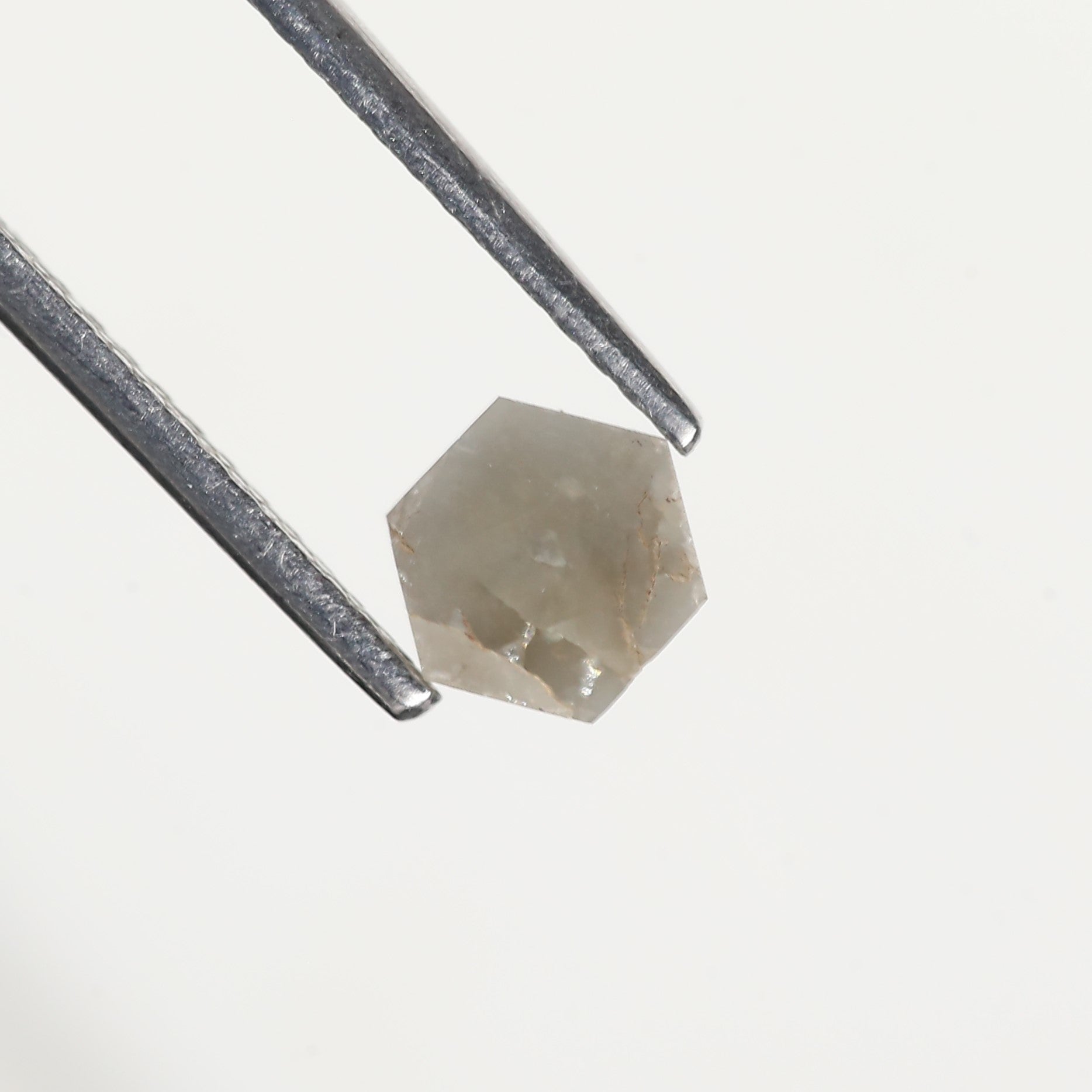 0.63 Carat Natural Grey Hexagon Salt and Pepper Diamond 5.5 MM