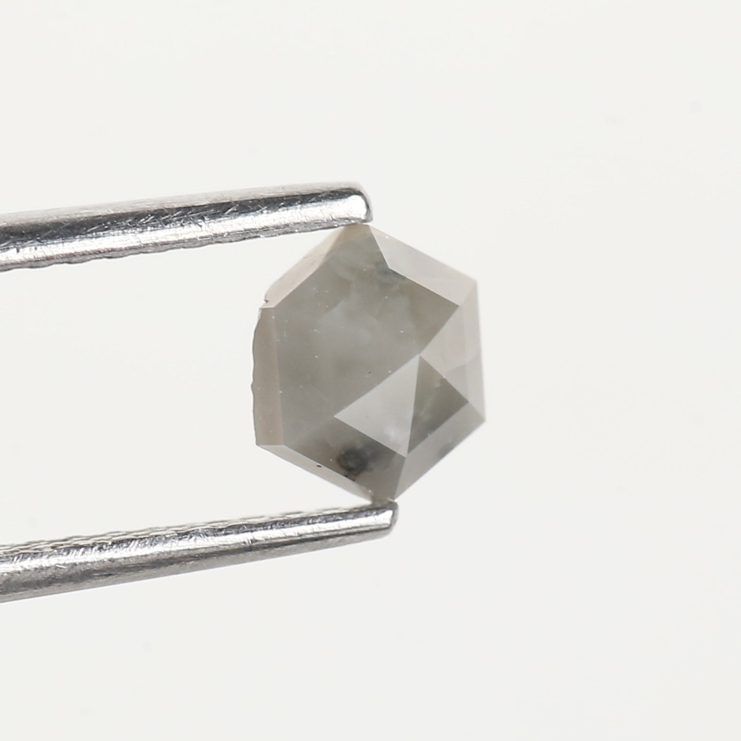 0.63 Carat Natural Grey Hexagon Salt and Pepper Diamond 5.5 MM