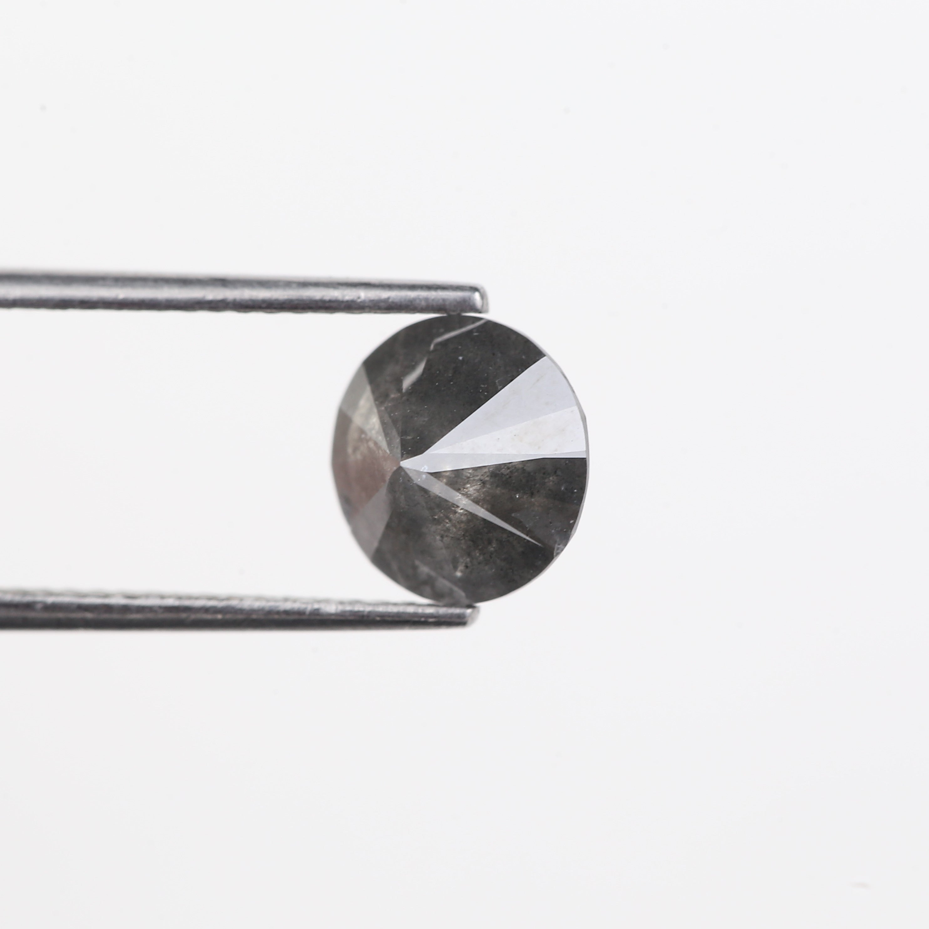 2.22 Carat Natural Grey Round Loose Salt And Pepper Diamond 8.30 MM