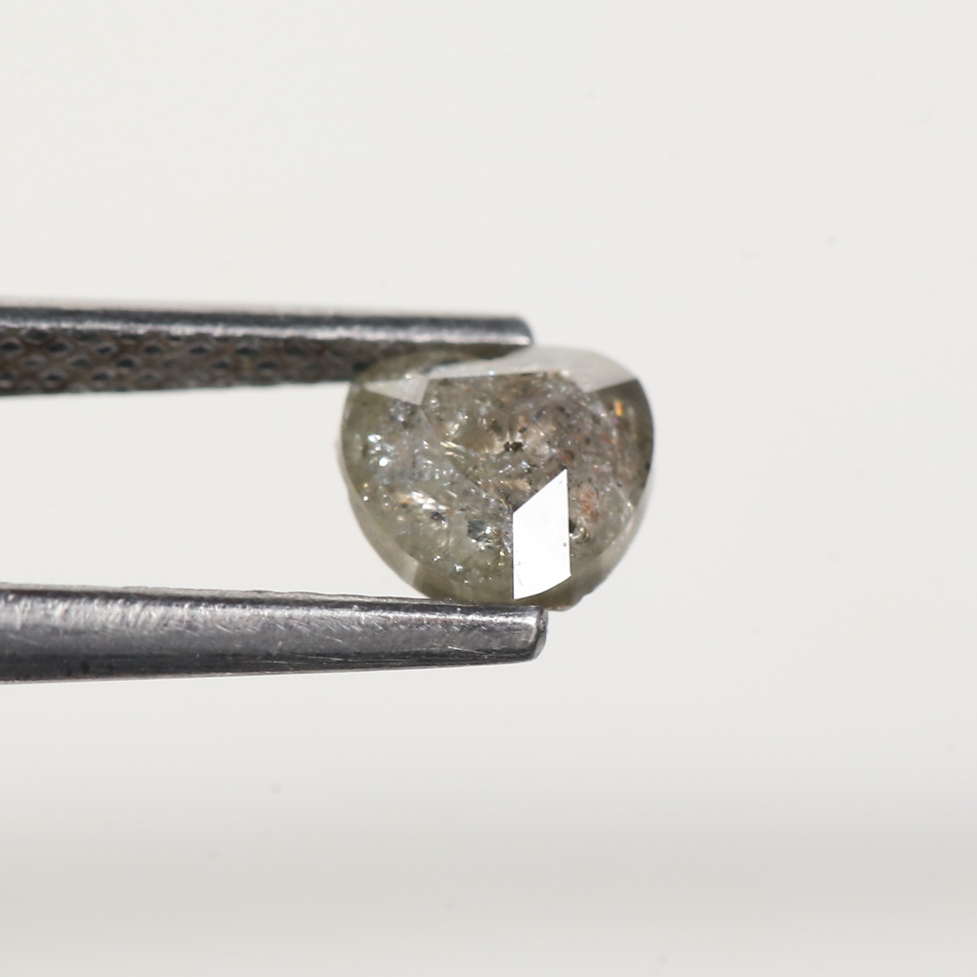 0.54 Carat Heart Shaped Grey Salt and Pepper Diamond 5.4 MM