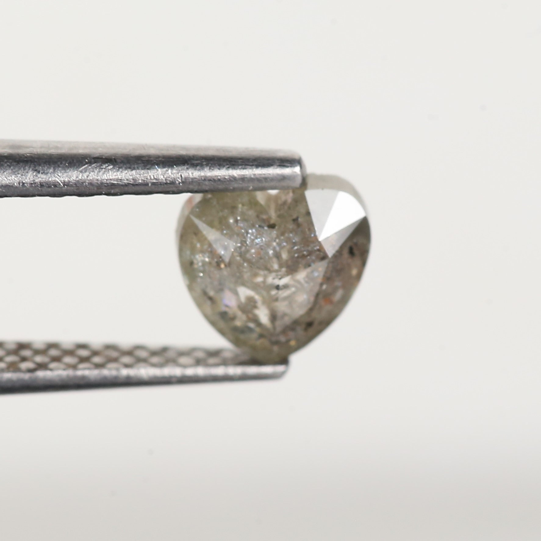 0.54 Carat Heart Shaped Grey Salt and Pepper Diamond 5.4 MM