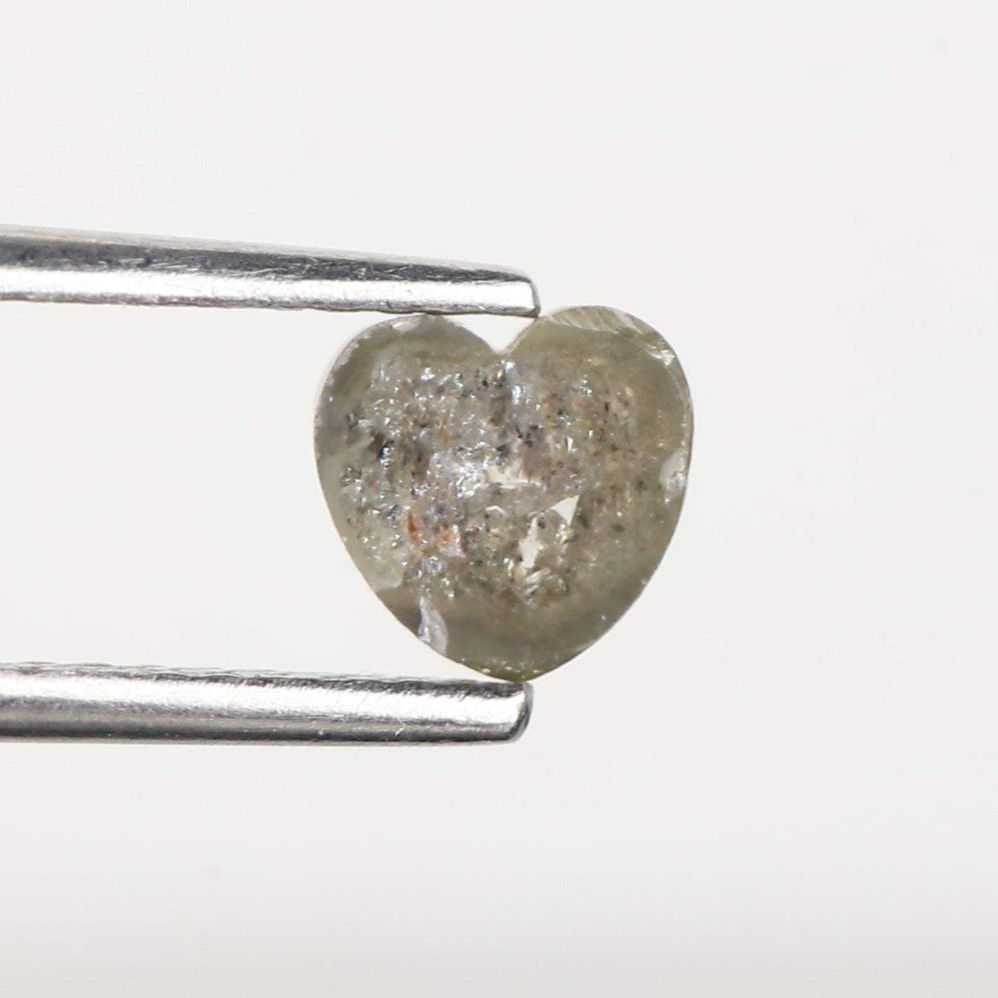 0.54 Carat Heart Shaped Grey Salt and Pepper Diamond 5.4 MM