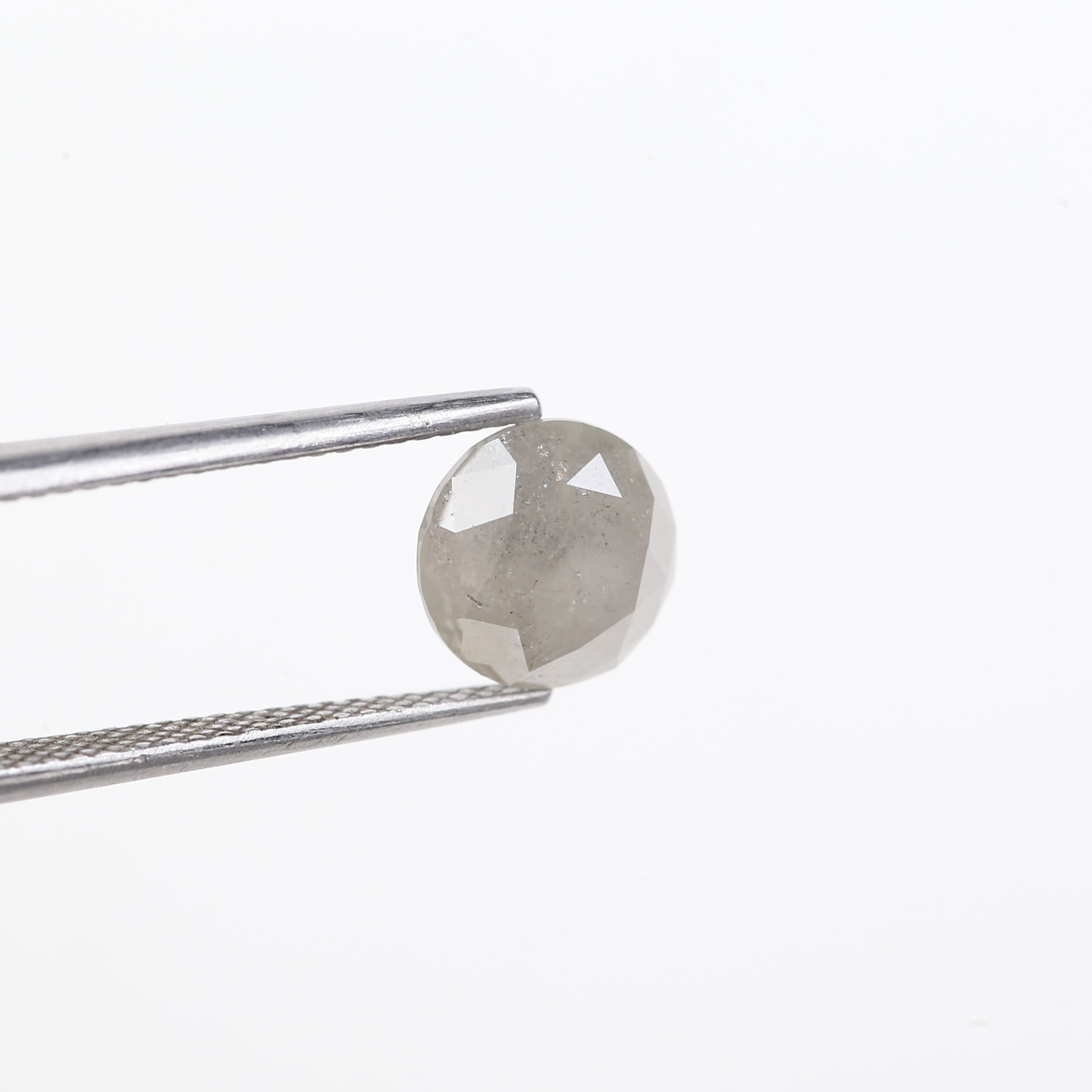 2.50 Carat Salt And Pepper Diamond Natural Grey Round Cut Loose 7.85 MM