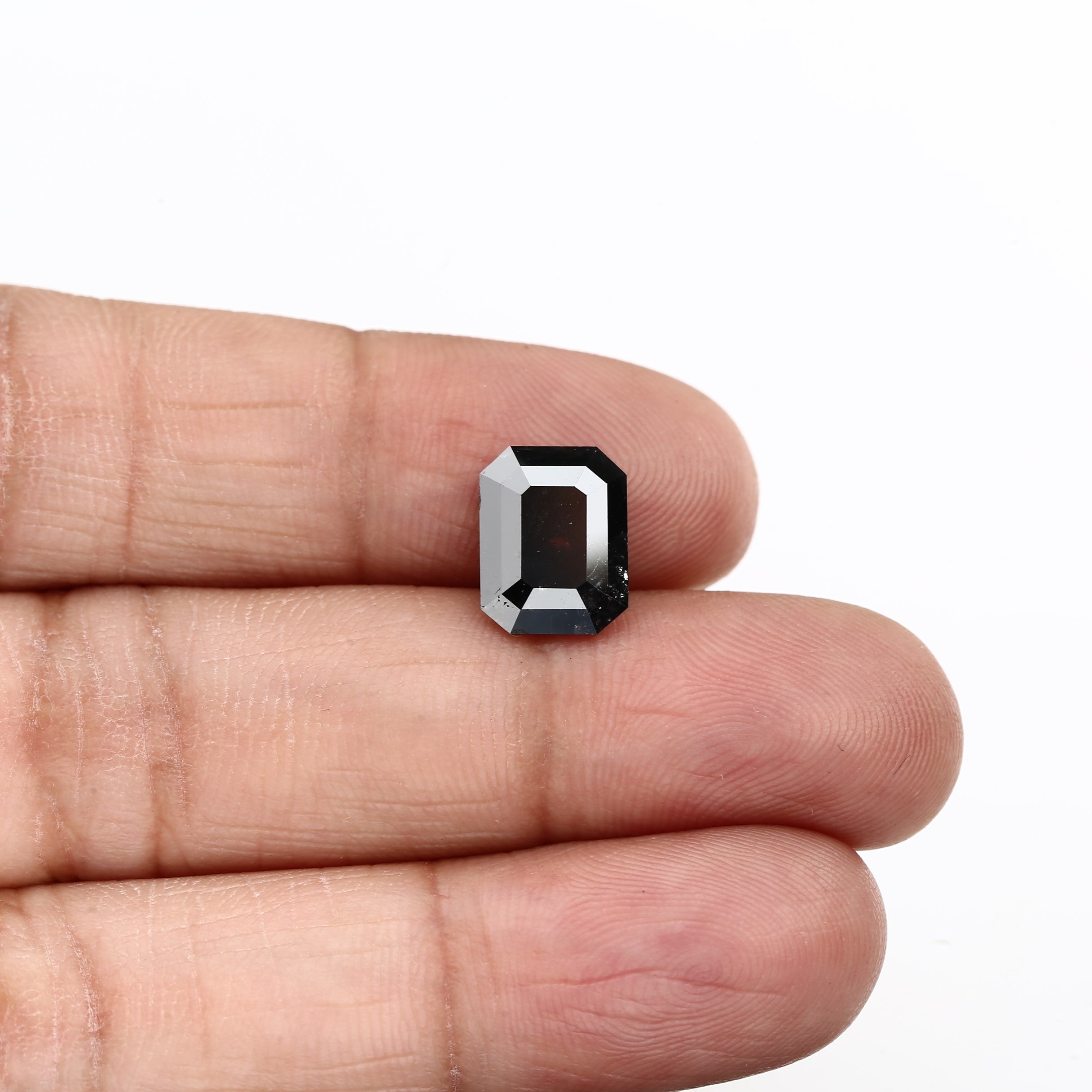 2.90 Carat 10.2 MM Fancy Black Emerald Cut Salt and Pepper Diamond - Blackdiamond