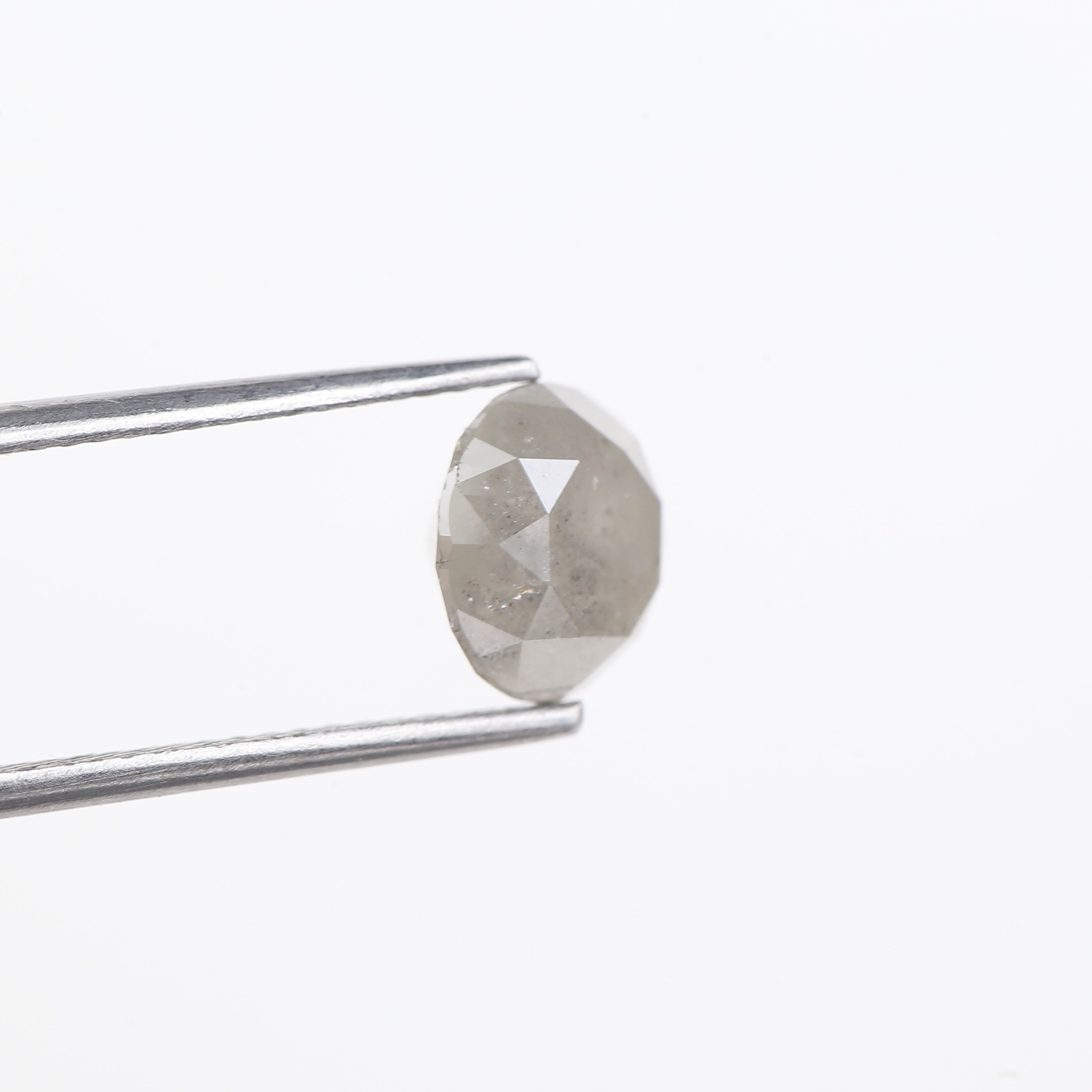 2.50 Carat Salt And Pepper Diamond Natural Grey Round Cut Loose 7.85 MM