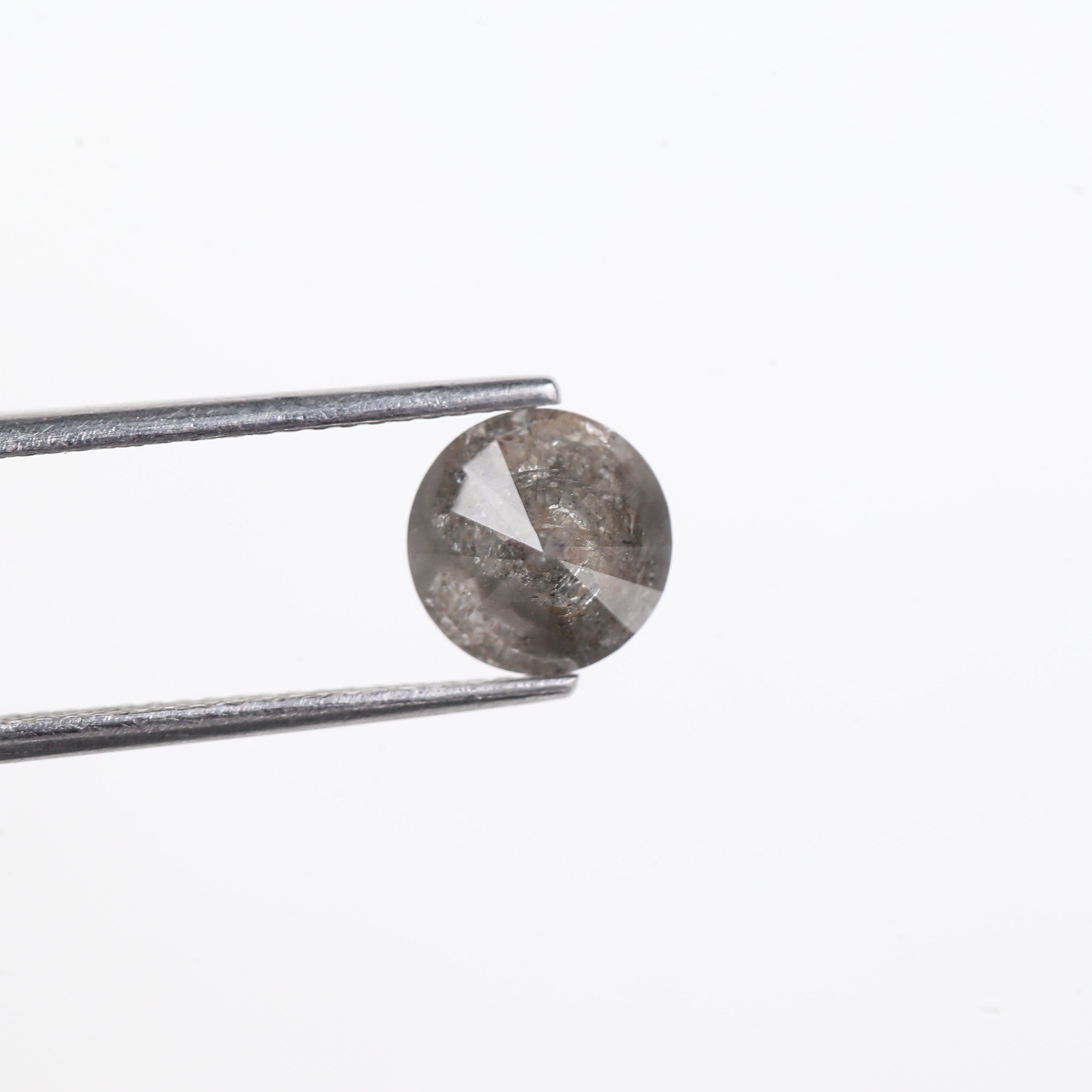 2 Carat Salt And Pepper Diamond Natural Grey Round Cut Diamond 7.65 MM