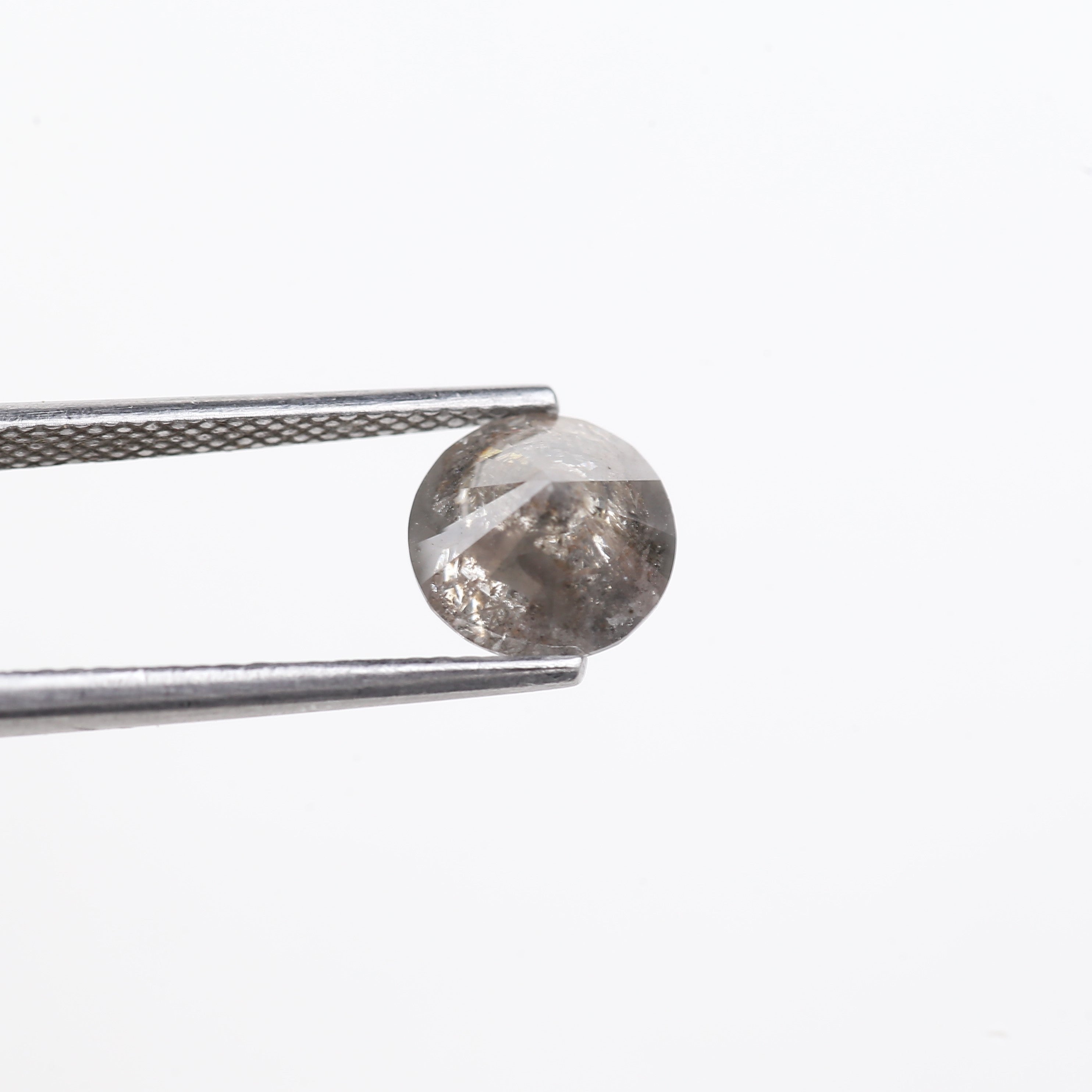 2 Carat Salt And Pepper Diamond Natural Grey Round Cut Diamond 7.65 MM