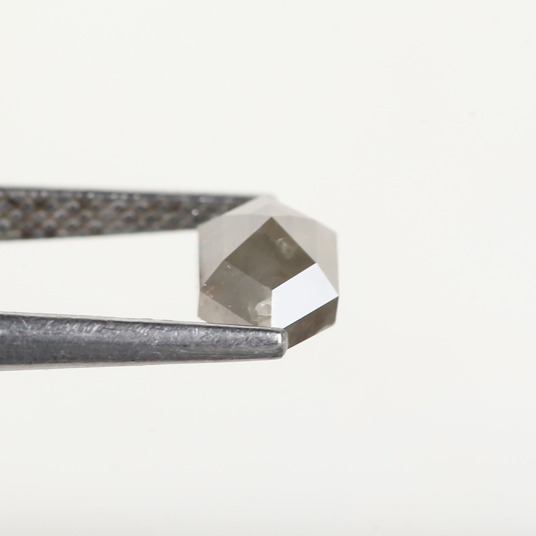 1 Carat Natural Hexagon Cut Salt and Pepper Diamond 7.7 MM