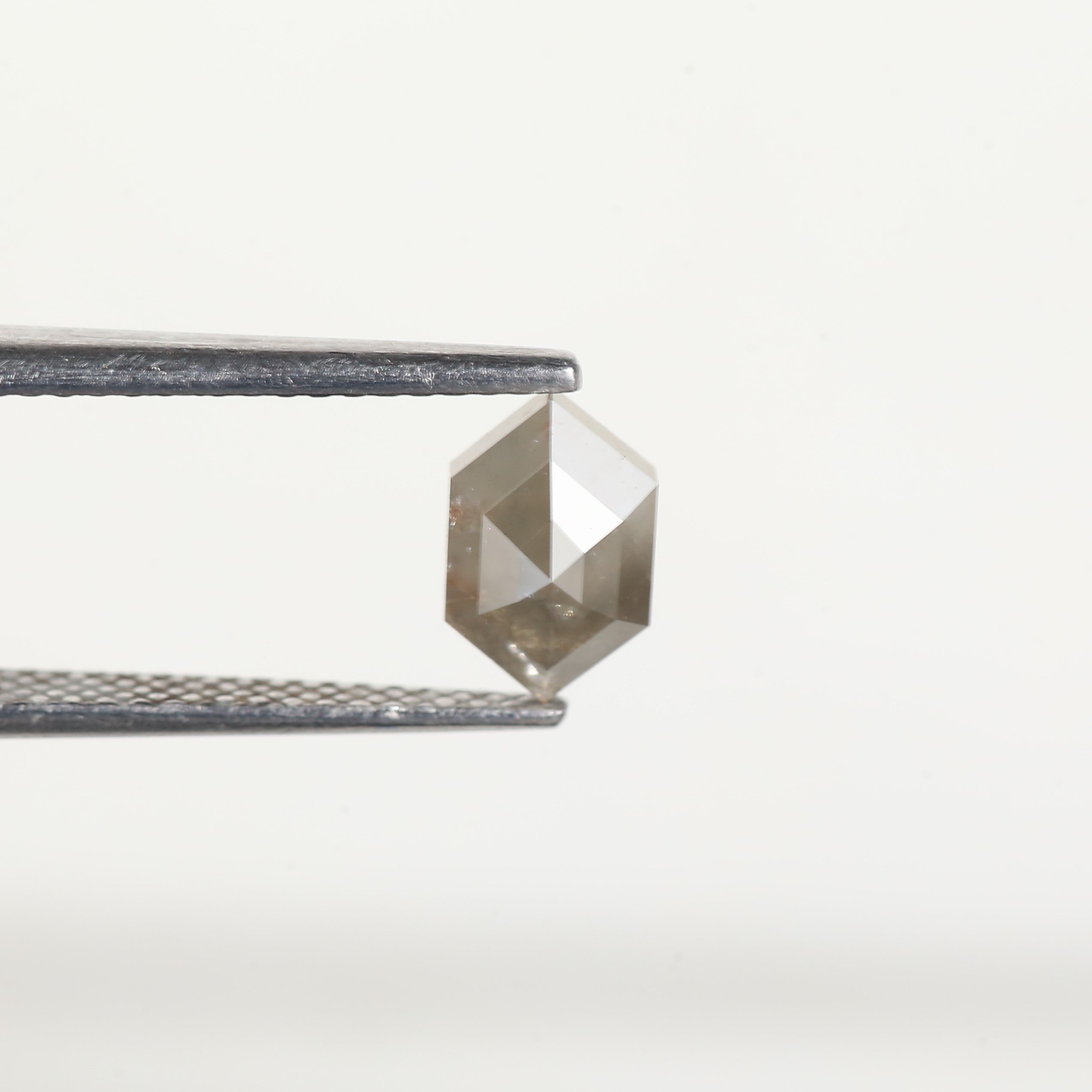 1 Carat Natural Hexagon Cut Salt and Pepper Diamond 7.7 MM