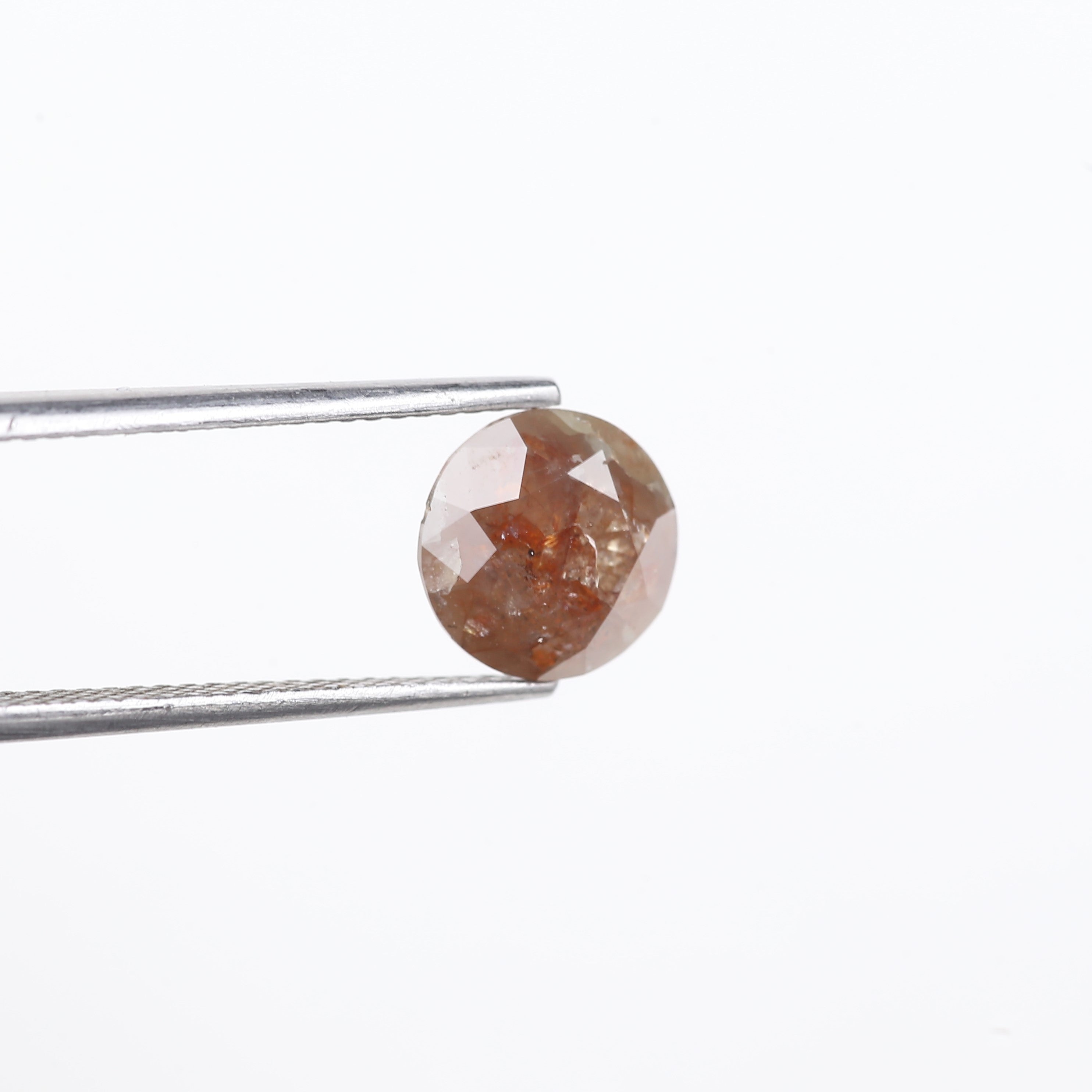 2.54 Carat Natural Salt And Pepper Diamond Orange Round Cut Diamond 8.20 MM