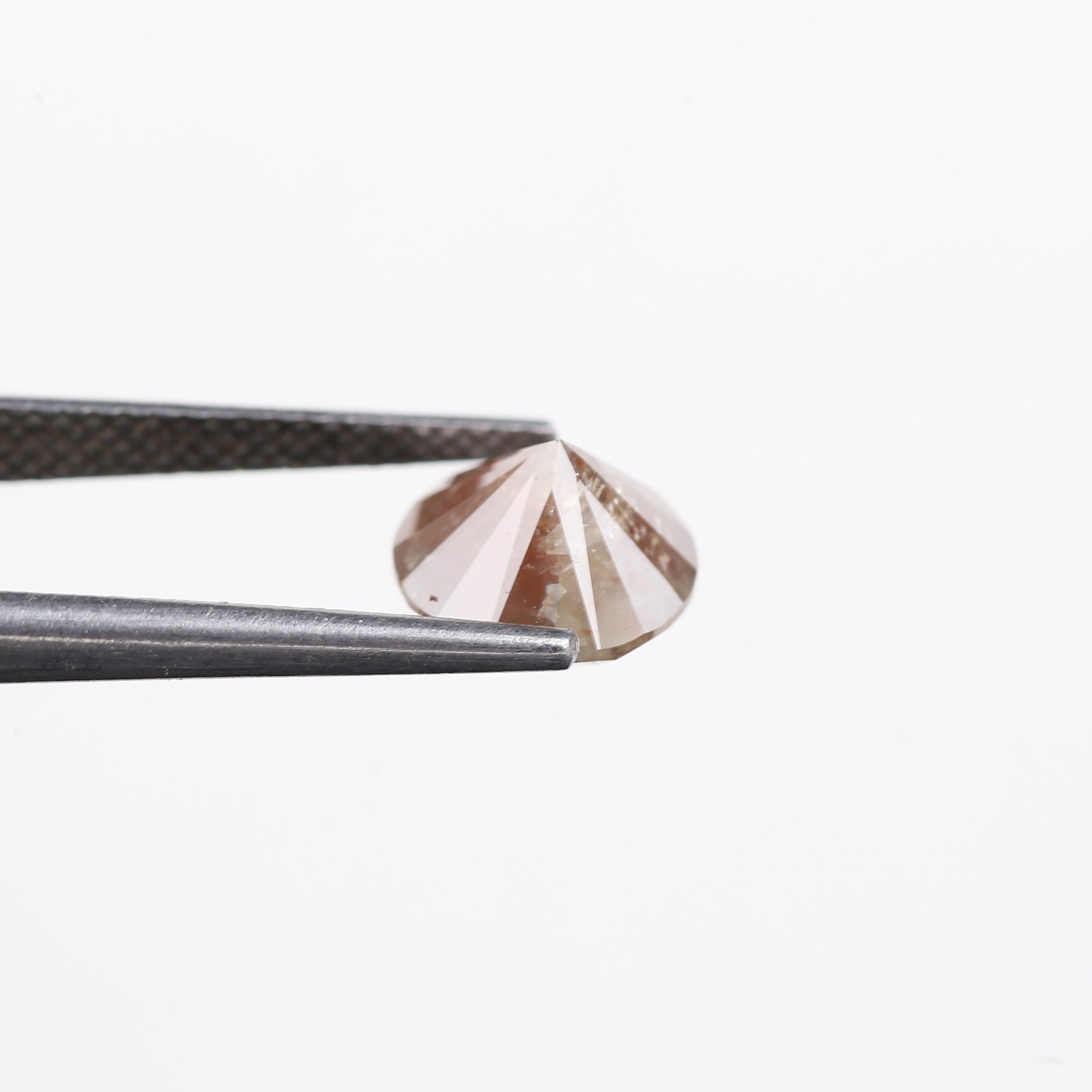 2.54 Carat Natural Salt And Pepper Diamond Orange Round Cut Diamond 8.20 MM