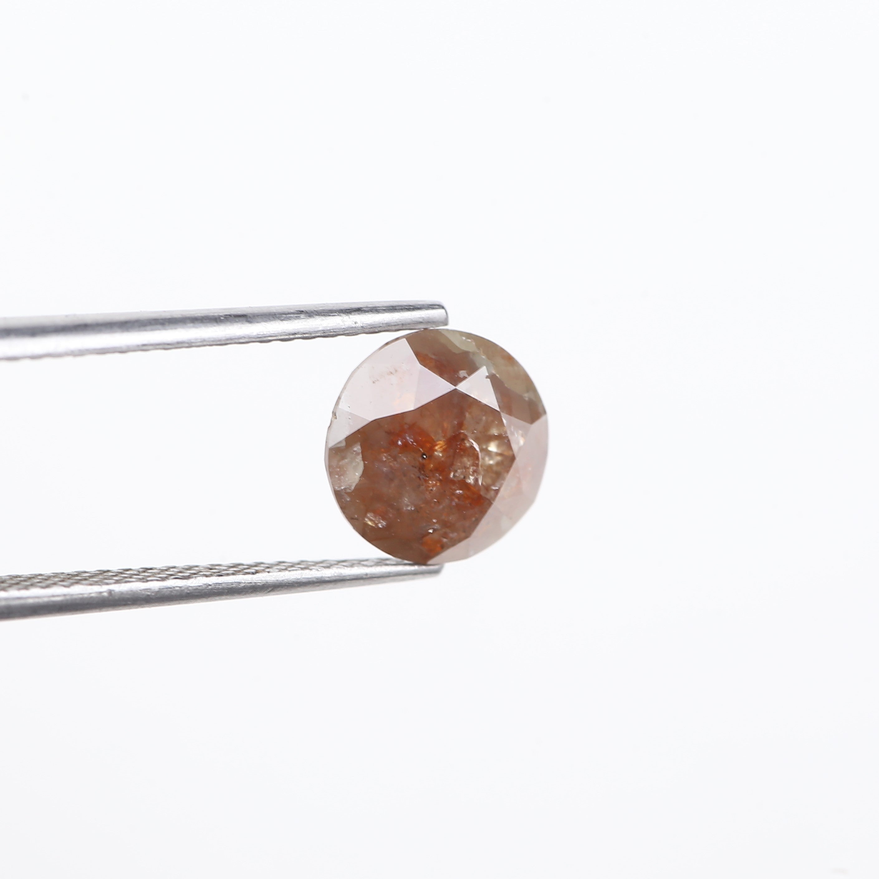 2.54 Carat Natural Salt And Pepper Diamond Orange Round Cut Diamond 8.20 MM