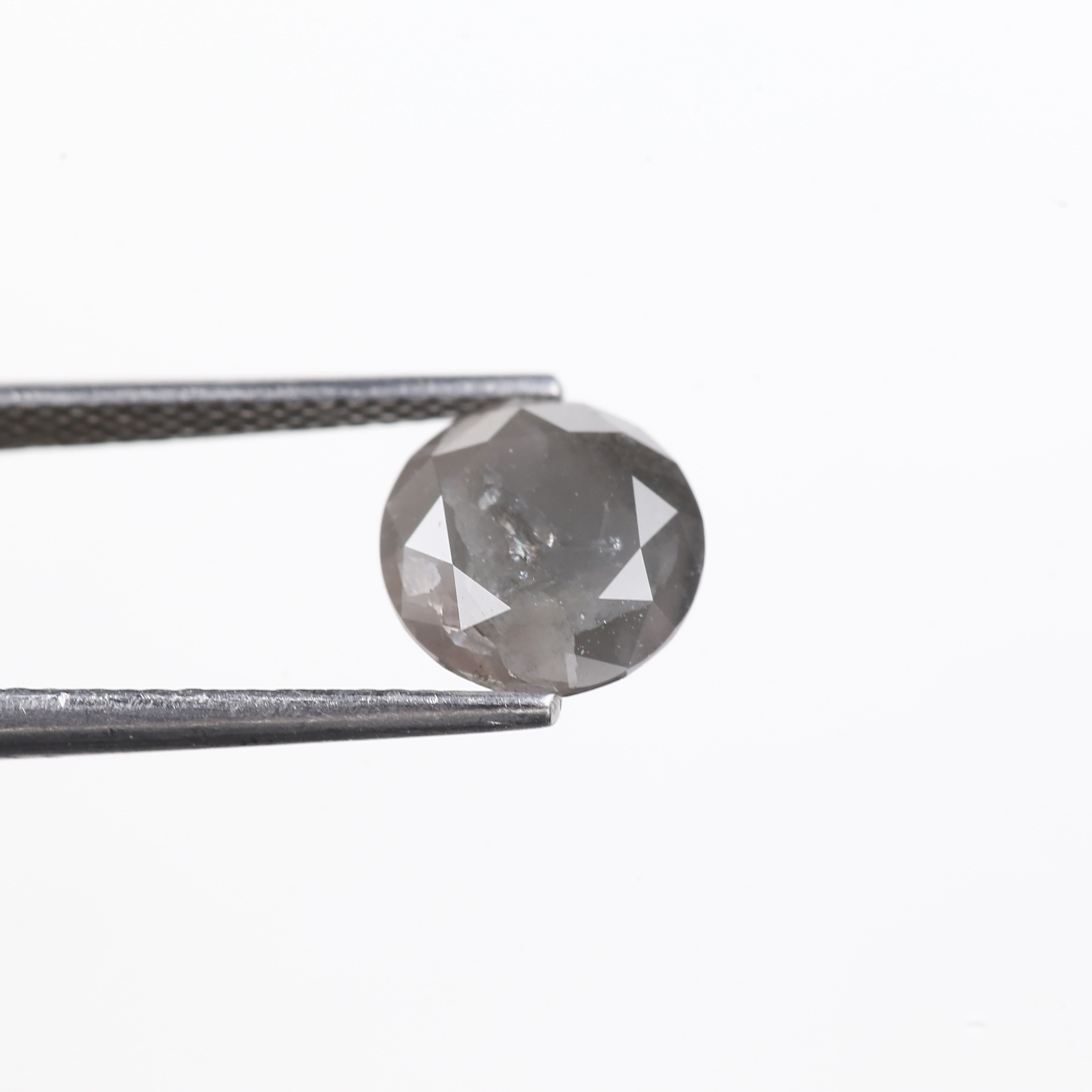 2.57 Carat Natural Salt And Pepper Diamond Gray Round Diamond 8.30 MM