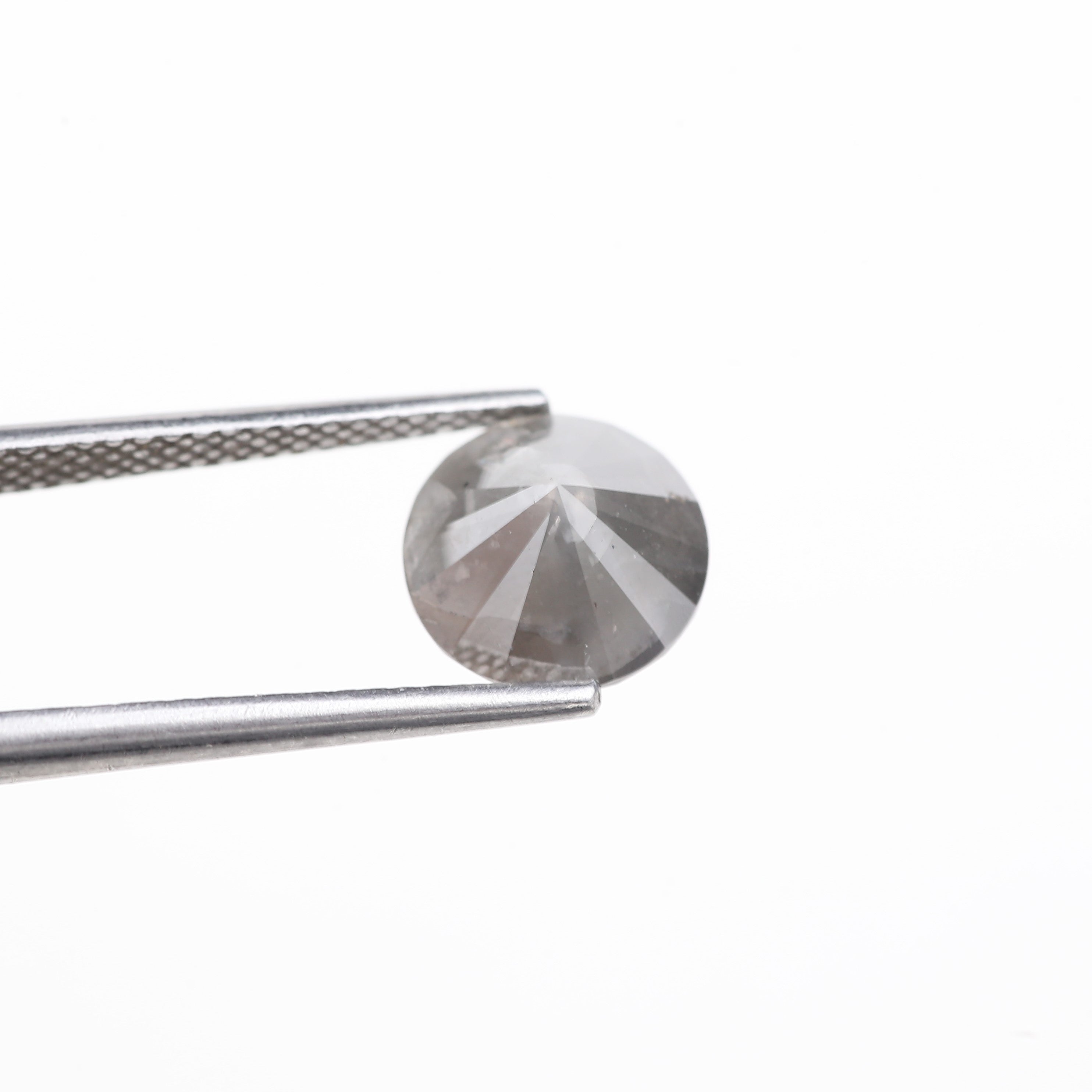 2.57 Carat Natural Salt And Pepper Diamond Gray Round Diamond 8.30 MM