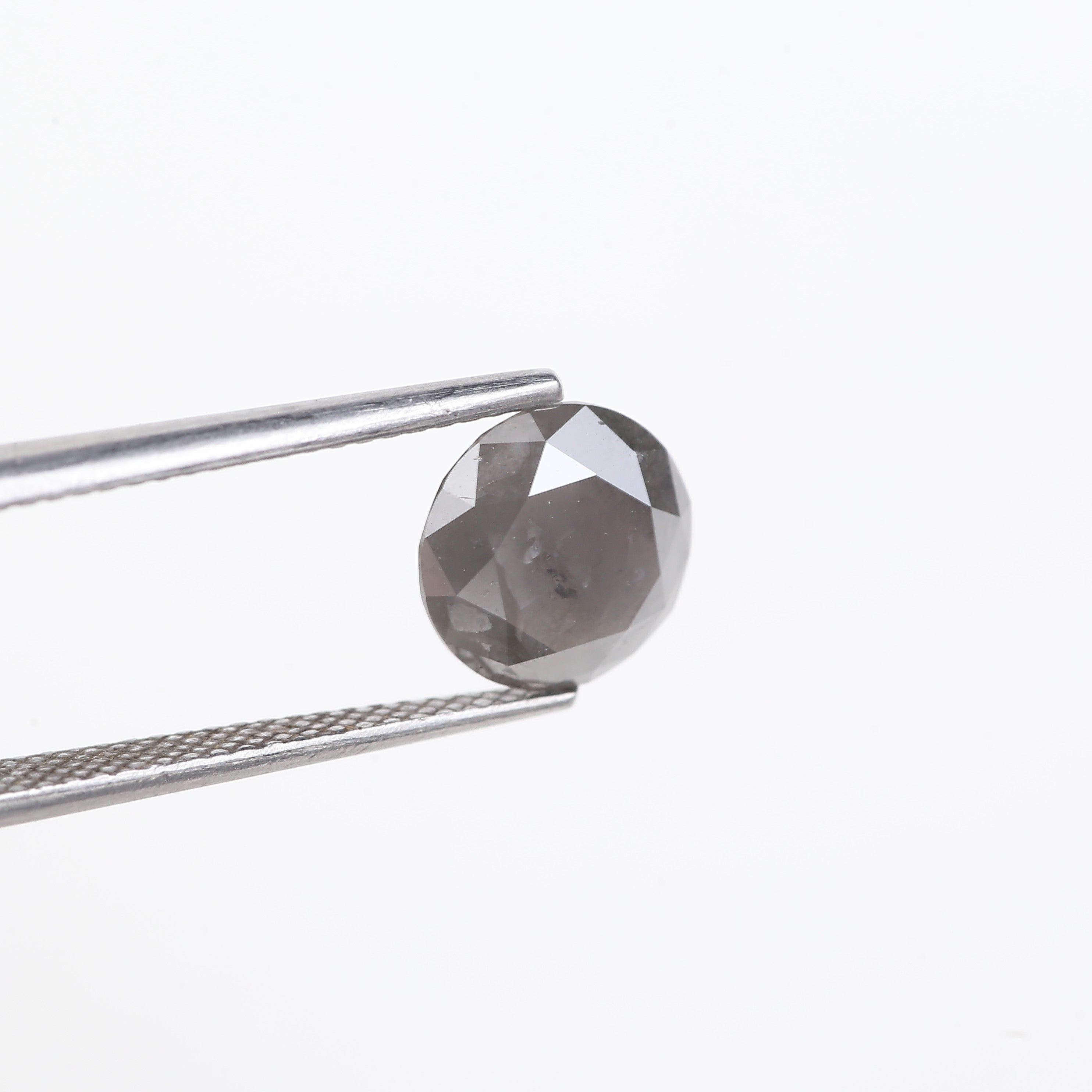 2.57 Carat Natural Salt And Pepper Diamond Gray Round Diamond 8.30 MM