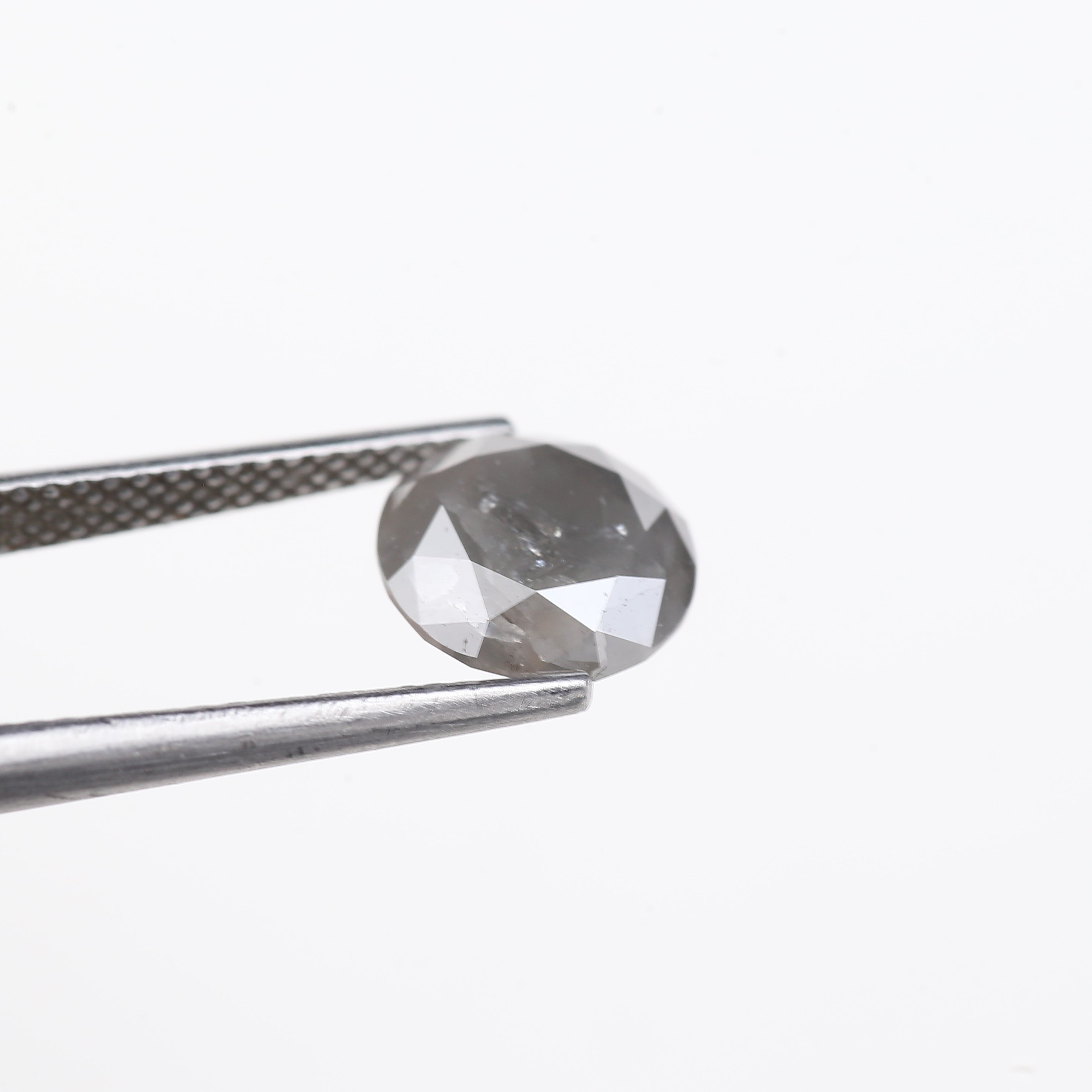 2.57 Carat Natural Salt And Pepper Diamond Gray Round Diamond 8.30 MM