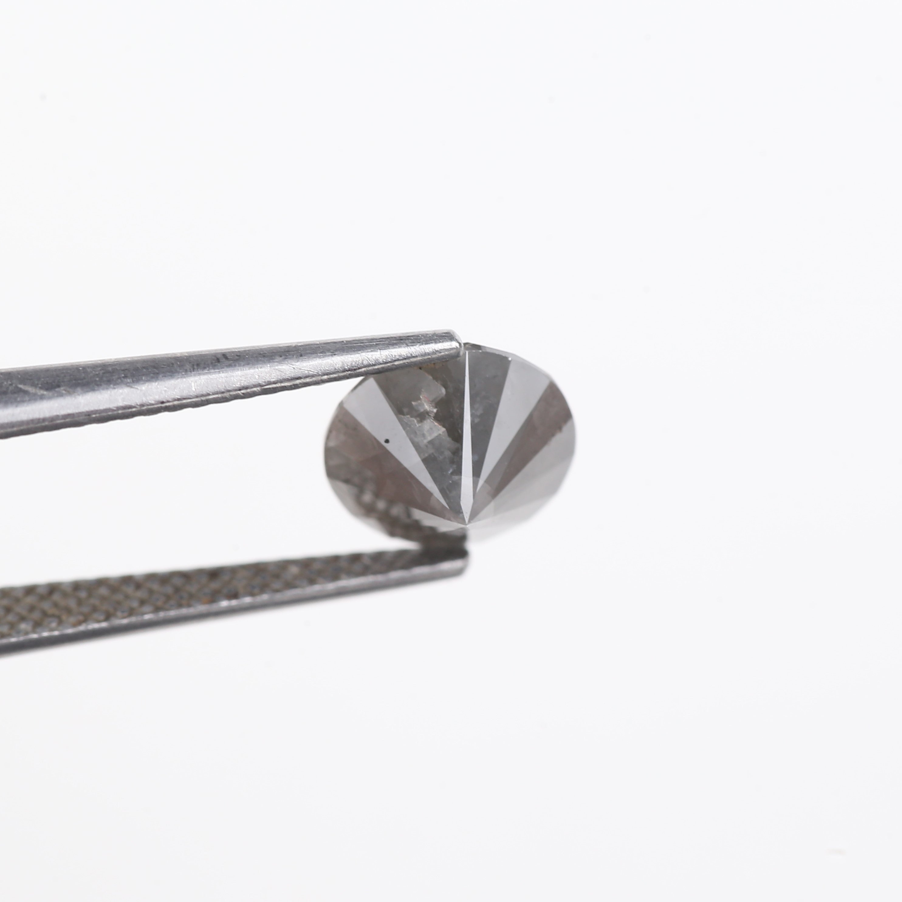 2.57 Carat Natural Salt And Pepper Diamond Gray Round Diamond 8.30 MM