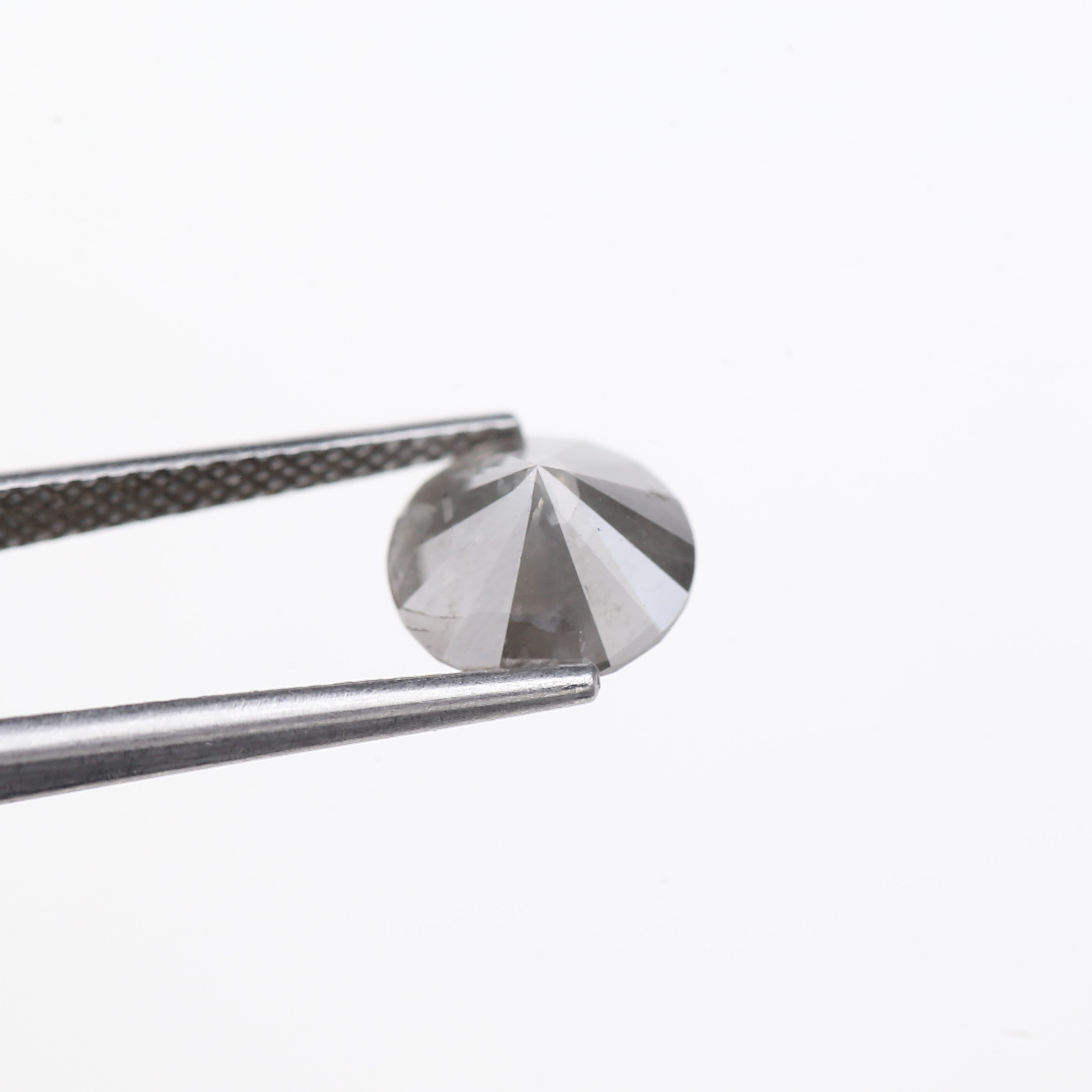 2.57 Carat Natural Salt And Pepper Diamond Gray Round Diamond 8.30 MM