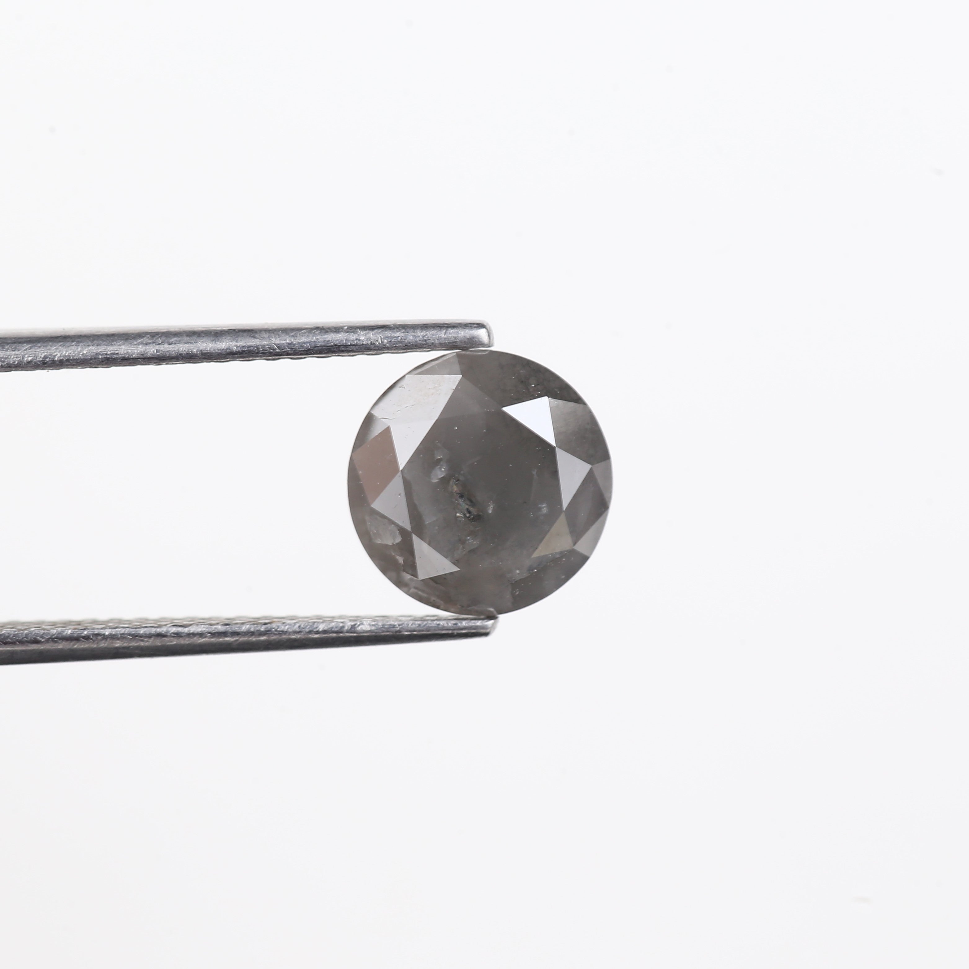 2.57 Carat Natural Salt And Pepper Diamond Gray Round Diamond 8.30 MM