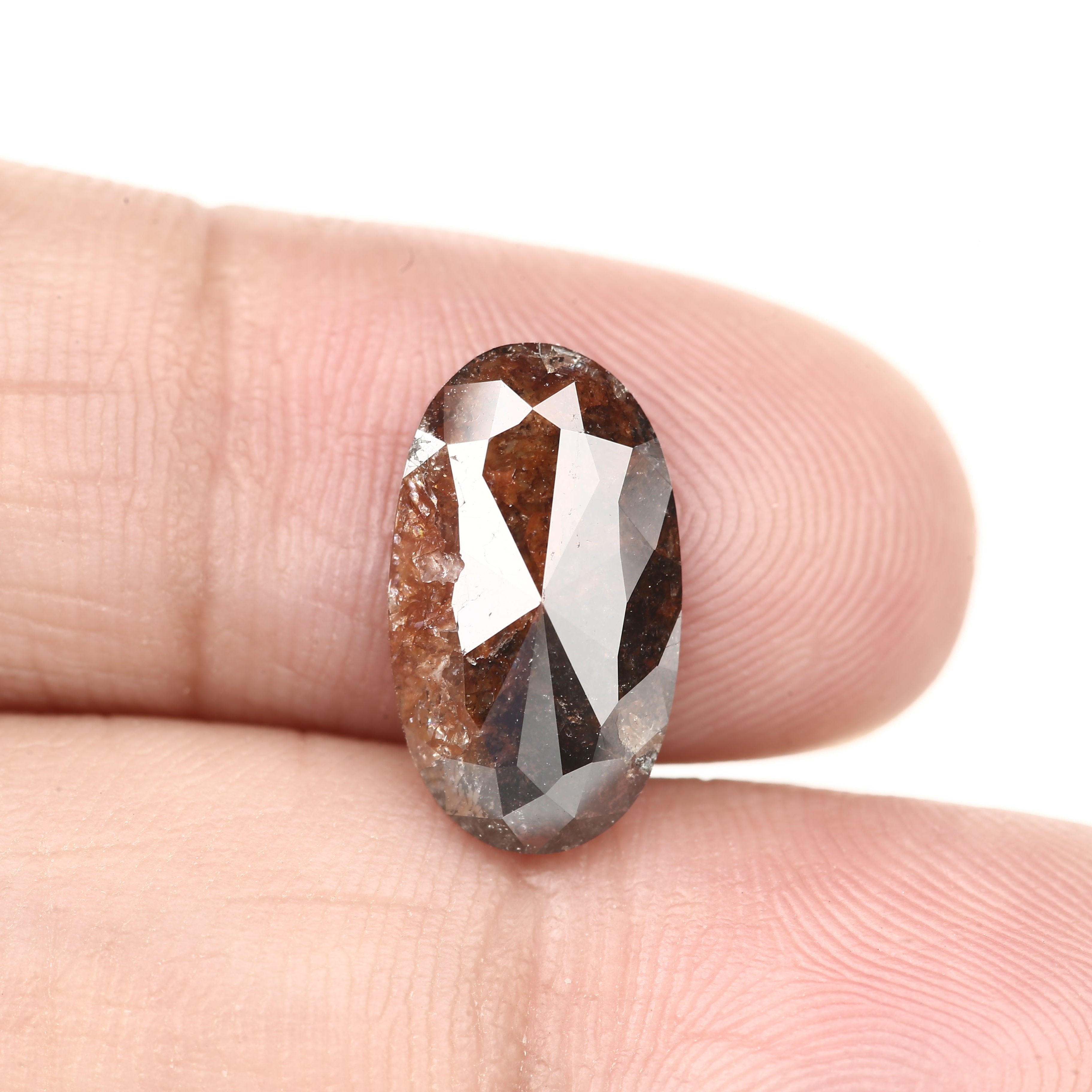 3 Carat Elongated Oval Red Salt and Pepper Diamond 14.22 MM