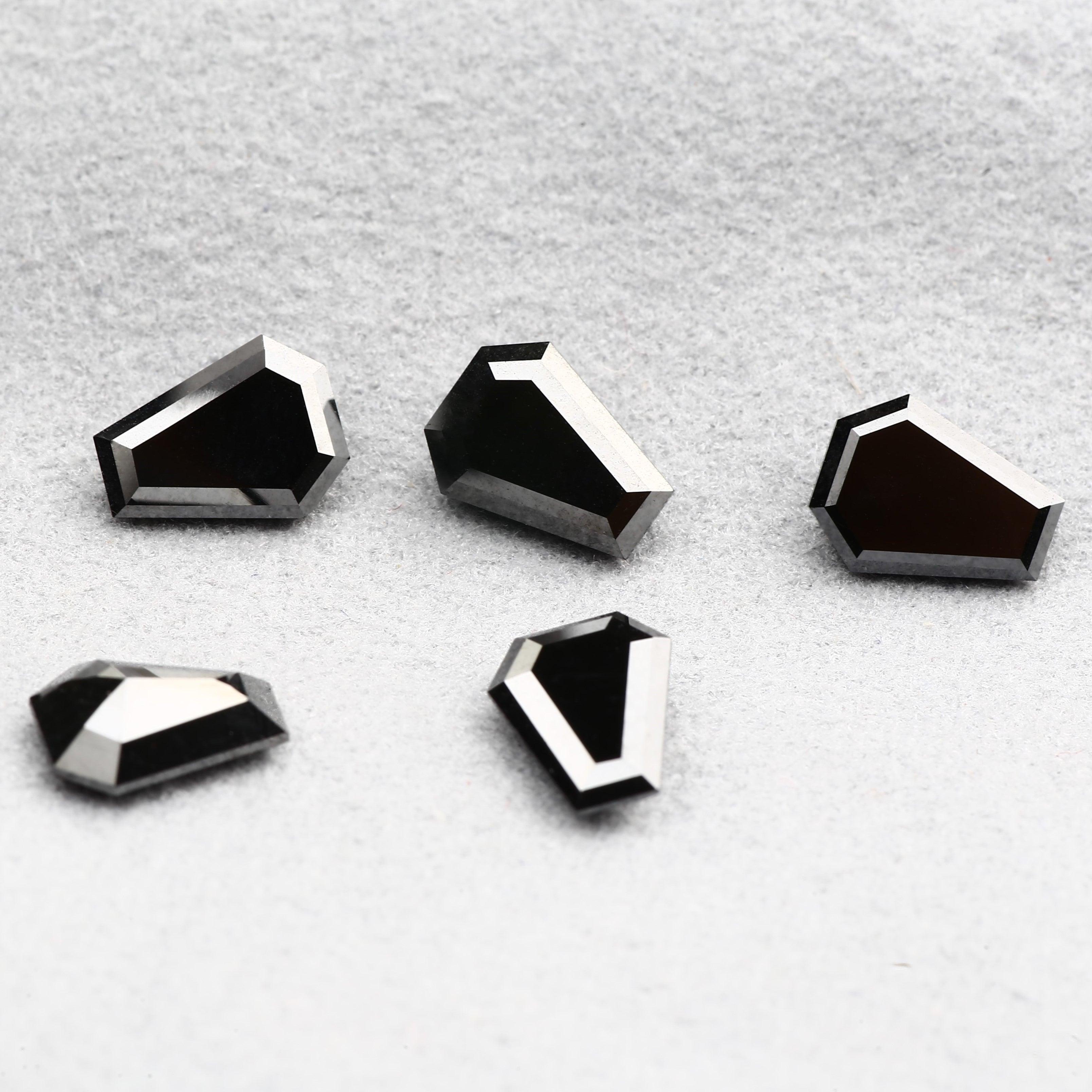 coffin black diamond engagement ring