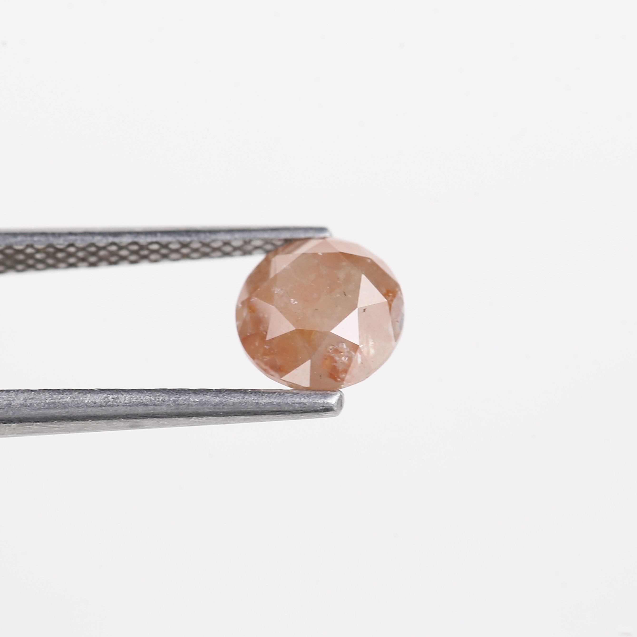 1.55 Carat Natural Salt And Pepper Orange Round Cut Diamond 6.56 MM