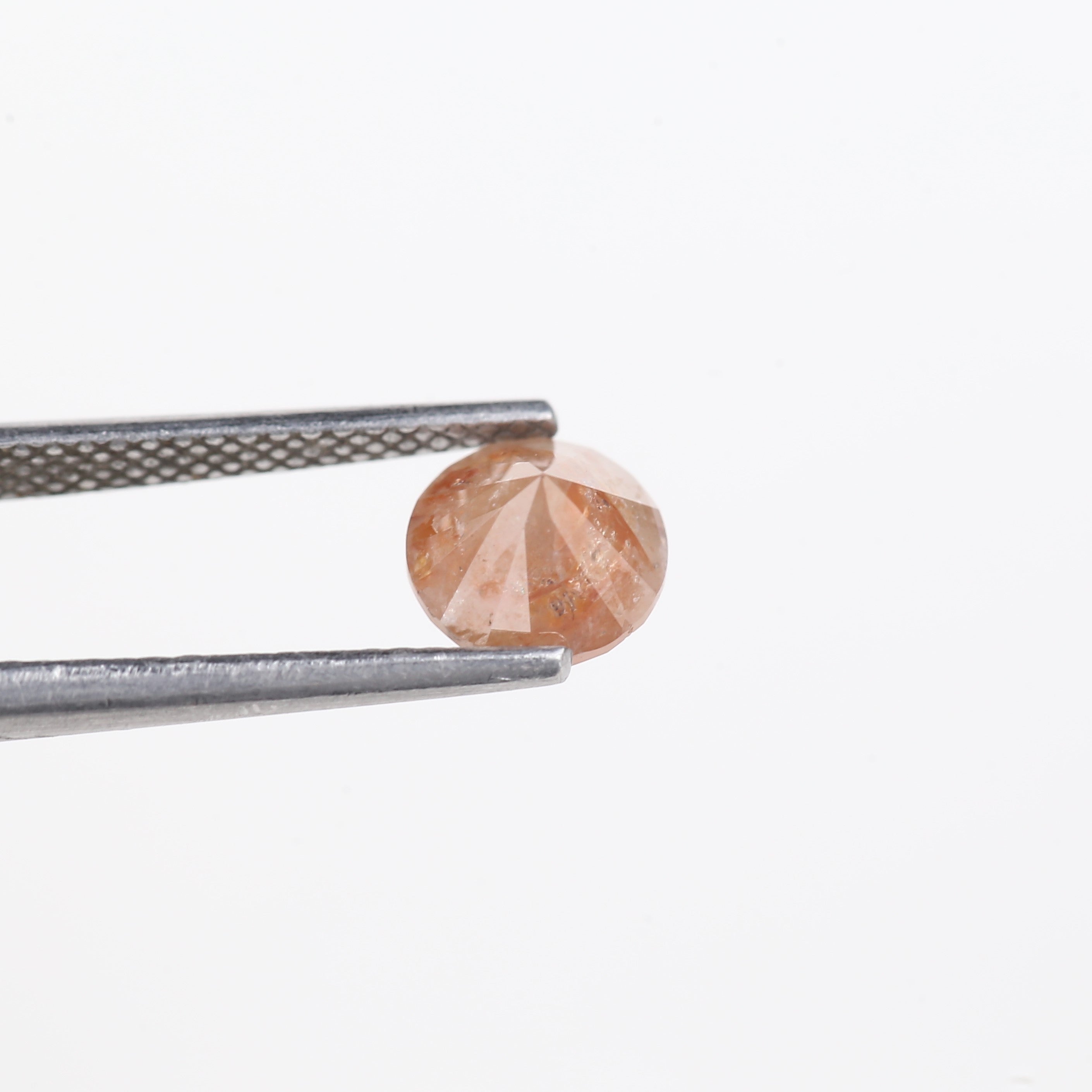 1.55 Carat Natural Salt And Pepper Orange Round Cut Diamond 6.56 MM