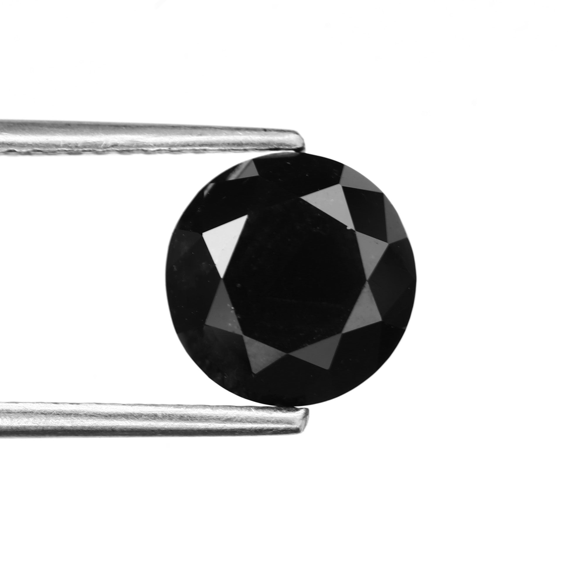 round jet black diamond natural