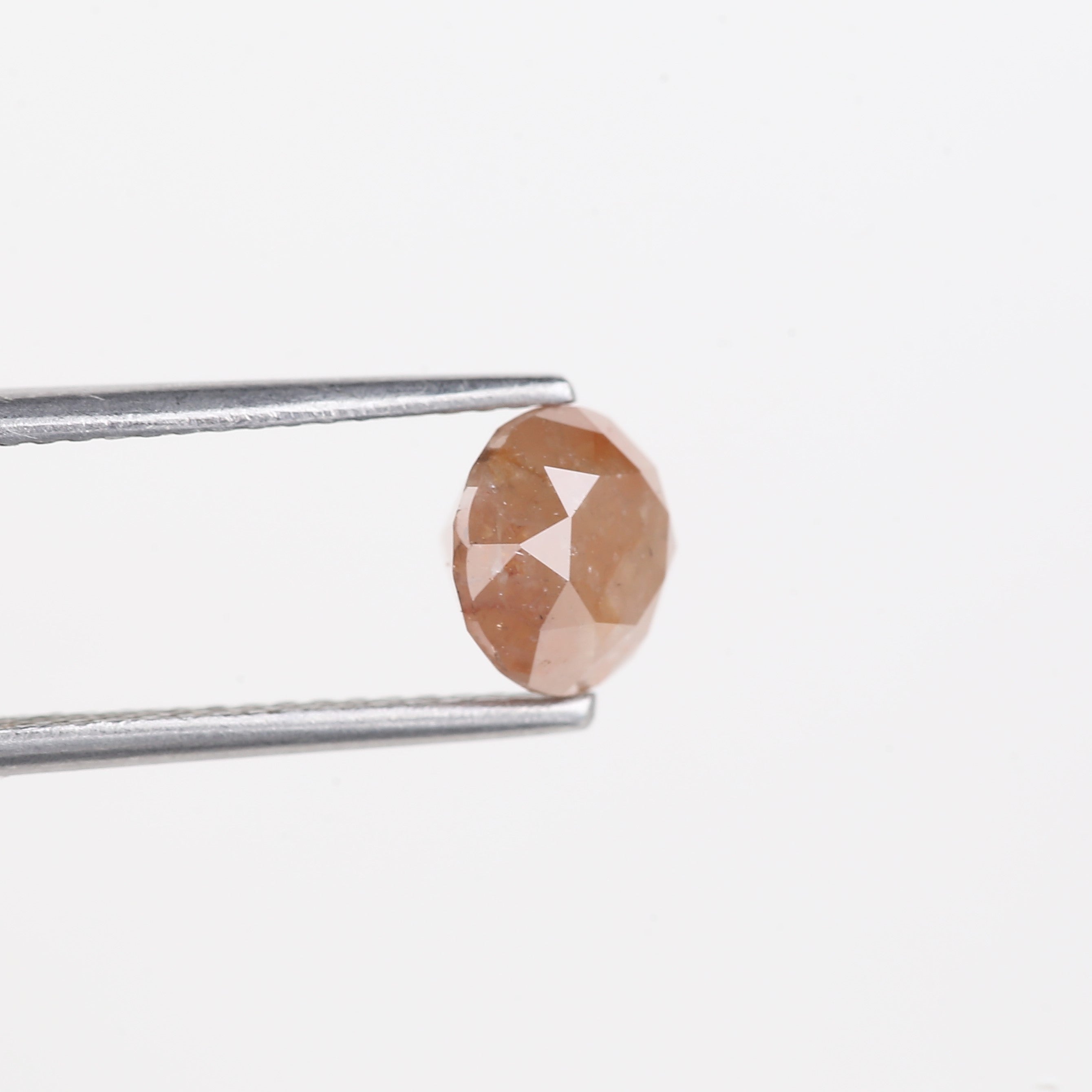 1.55 Carat Natural Salt And Pepper Orange Round Cut Diamond 6.56 MM