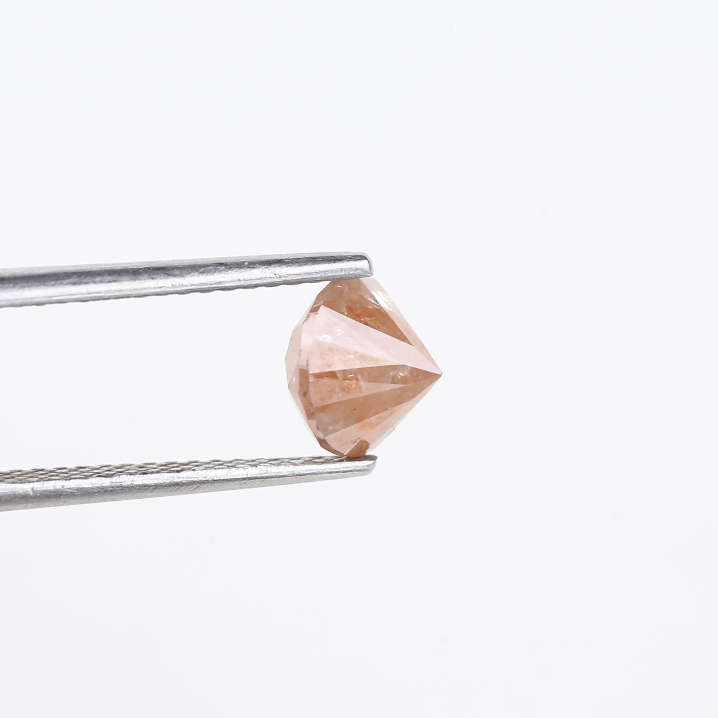 1.55 Carat Natural Salt And Pepper Orange Round Cut Diamond 6.56 MM