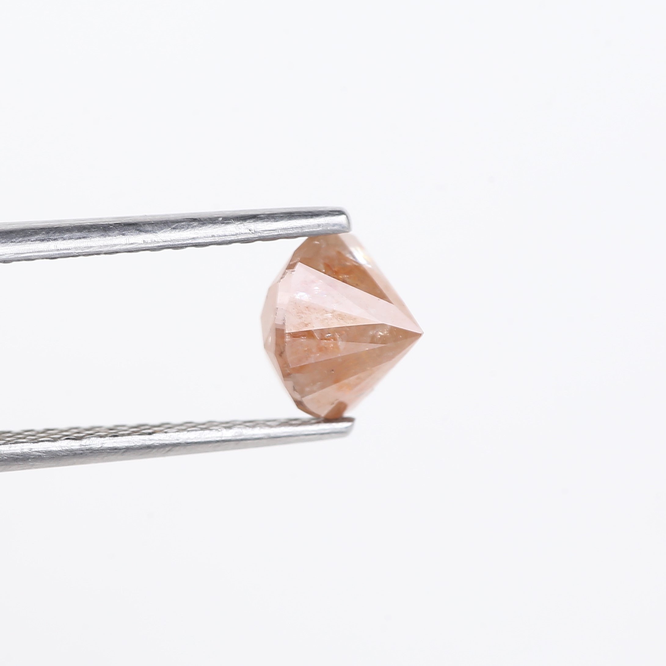 1.55 Carat Natural Salt And Pepper Orange Round Cut Diamond 6.56 MM