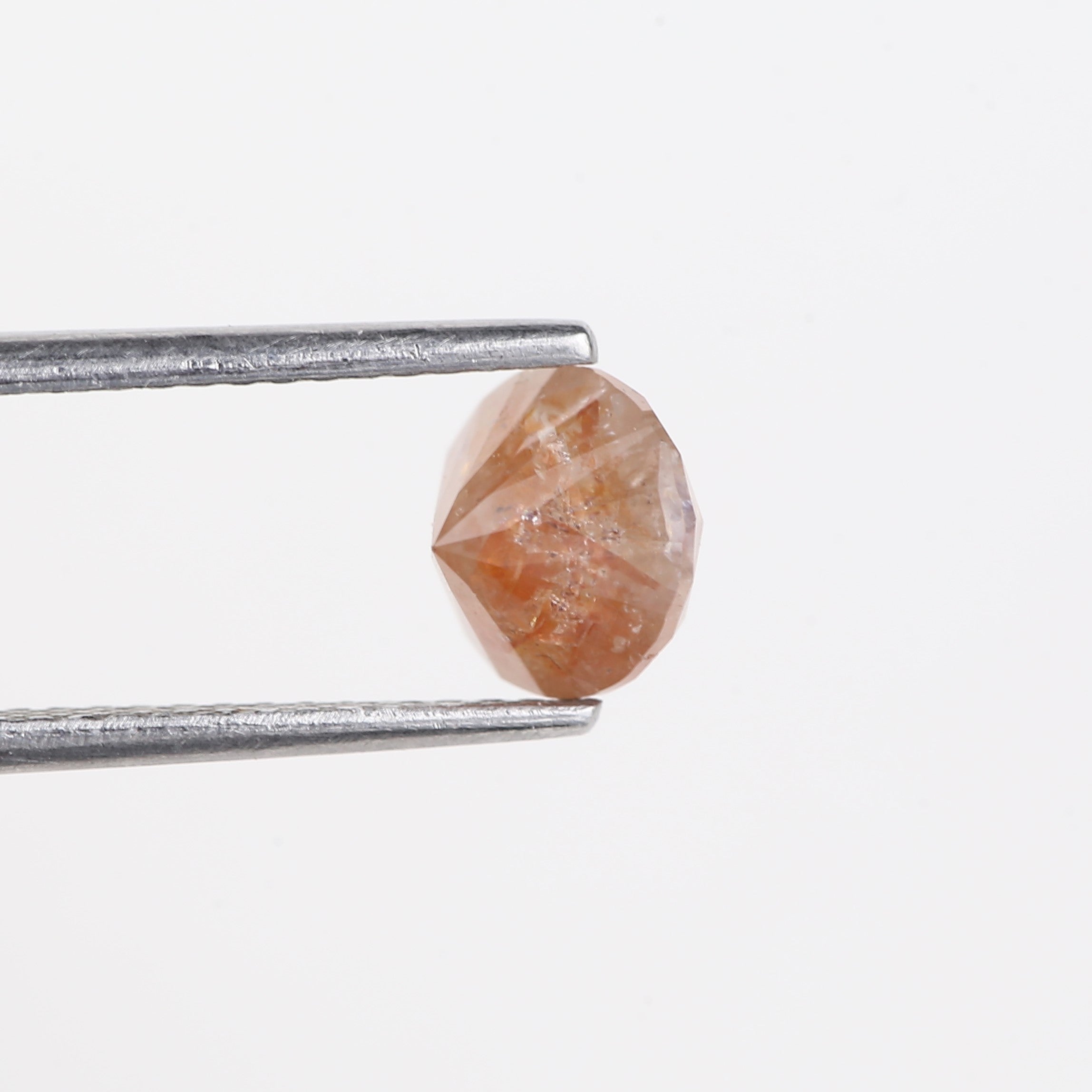 1.55 Carat Natural Salt And Pepper Orange Round Cut Diamond 6.56 MM