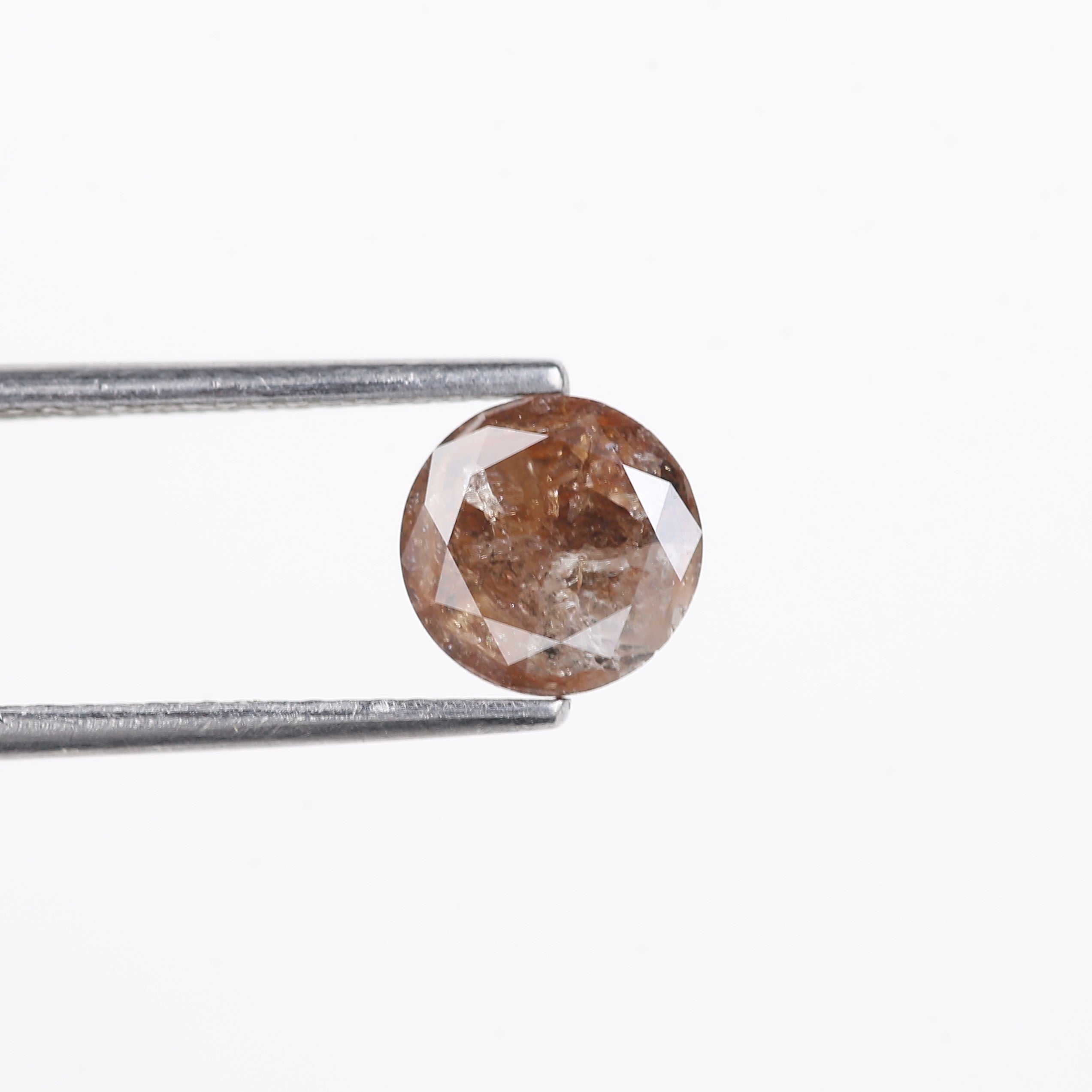 1.15 Carat Natural Reddish Brown Round Salt And Pepper Diamond 6.82 MM
