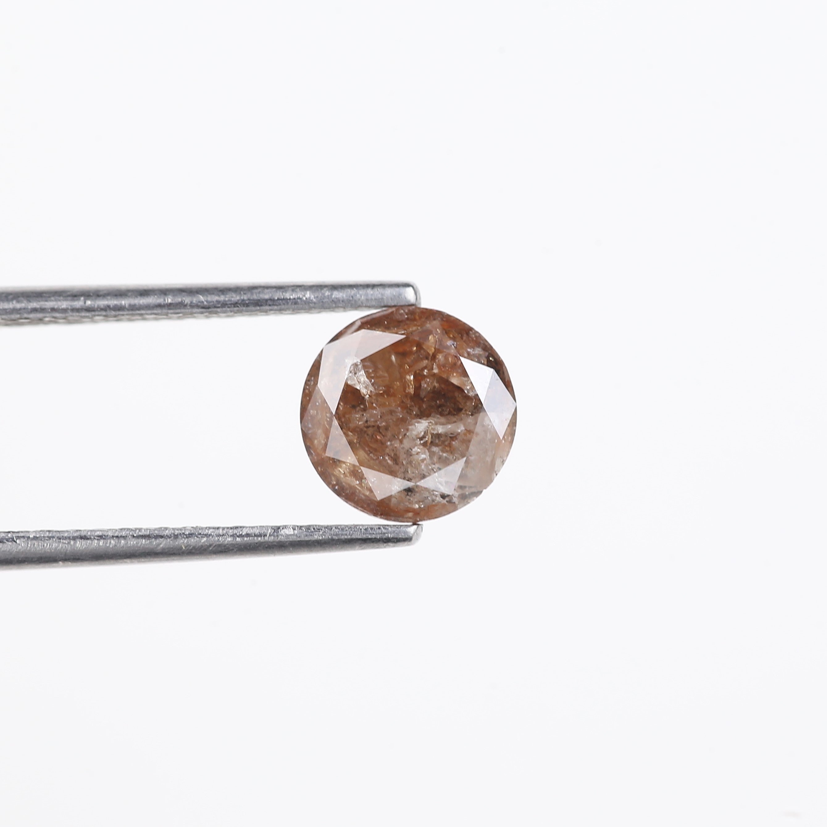 1.15 Carat Natural Reddish Brown Round Salt And Pepper Diamond 6.82 MM