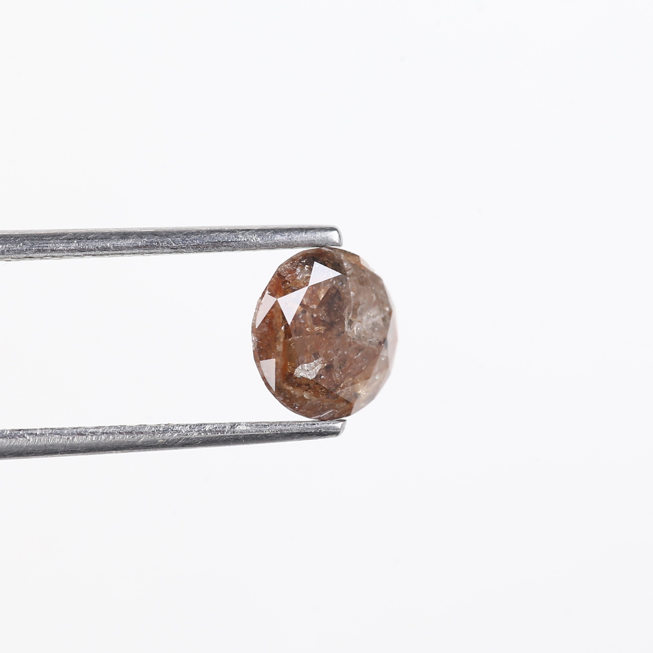 1.15 Carat Natural Reddish Brown Round Salt And Pepper Diamond 6.82 MM