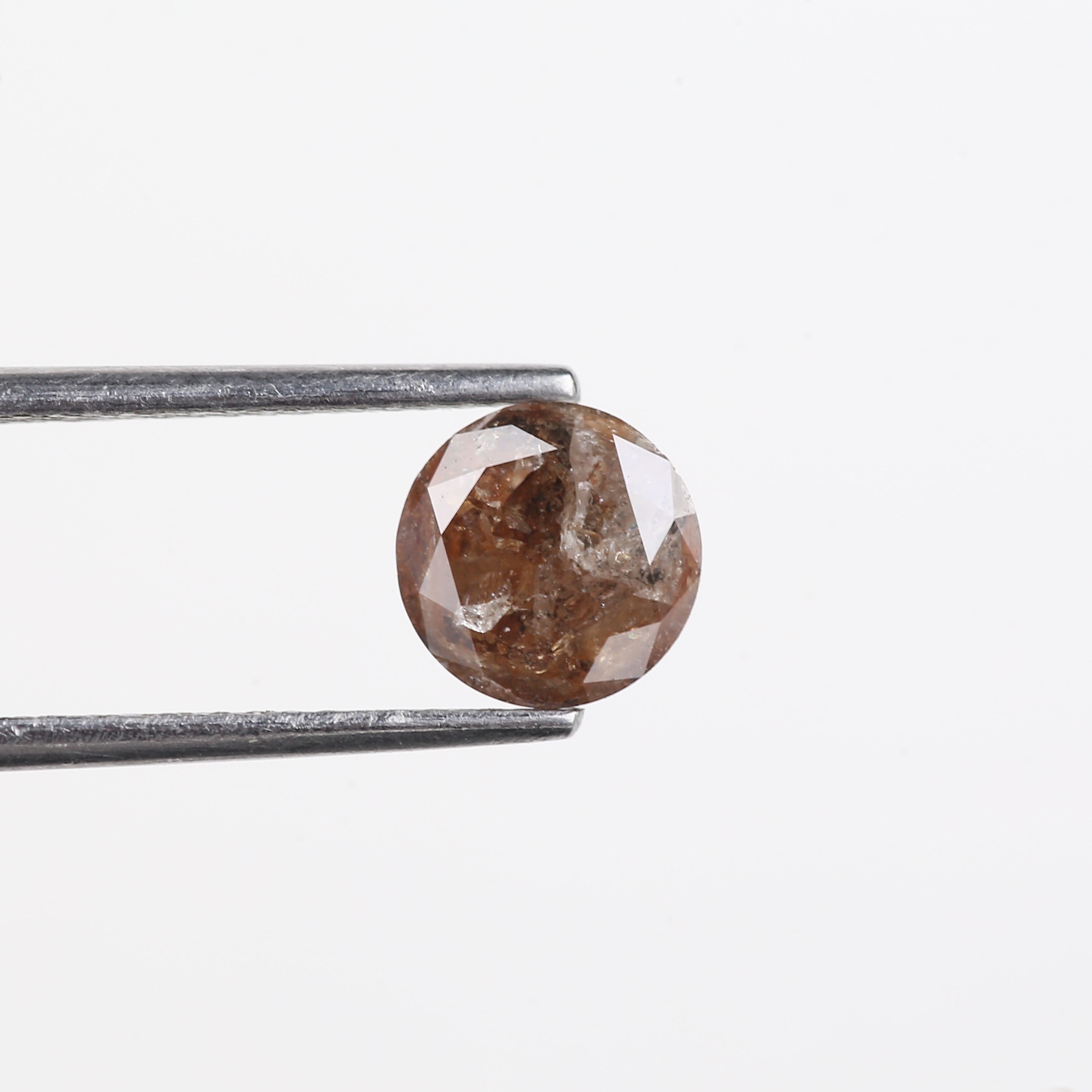 1.15 Carat Natural Reddish Brown Round Salt And Pepper Diamond 6.82 MM