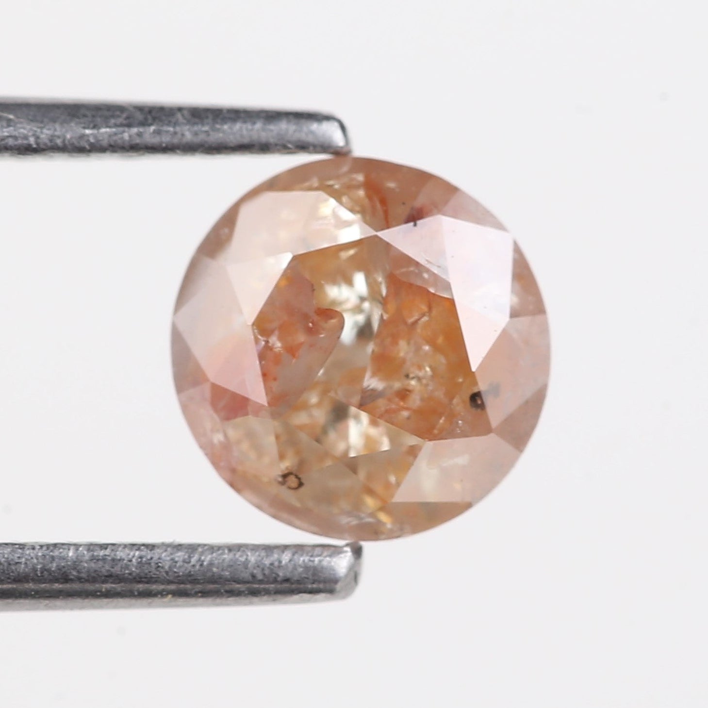 0.83 Carat Natural Peach Orange Salt And Pepper Diamond 5.8 MM