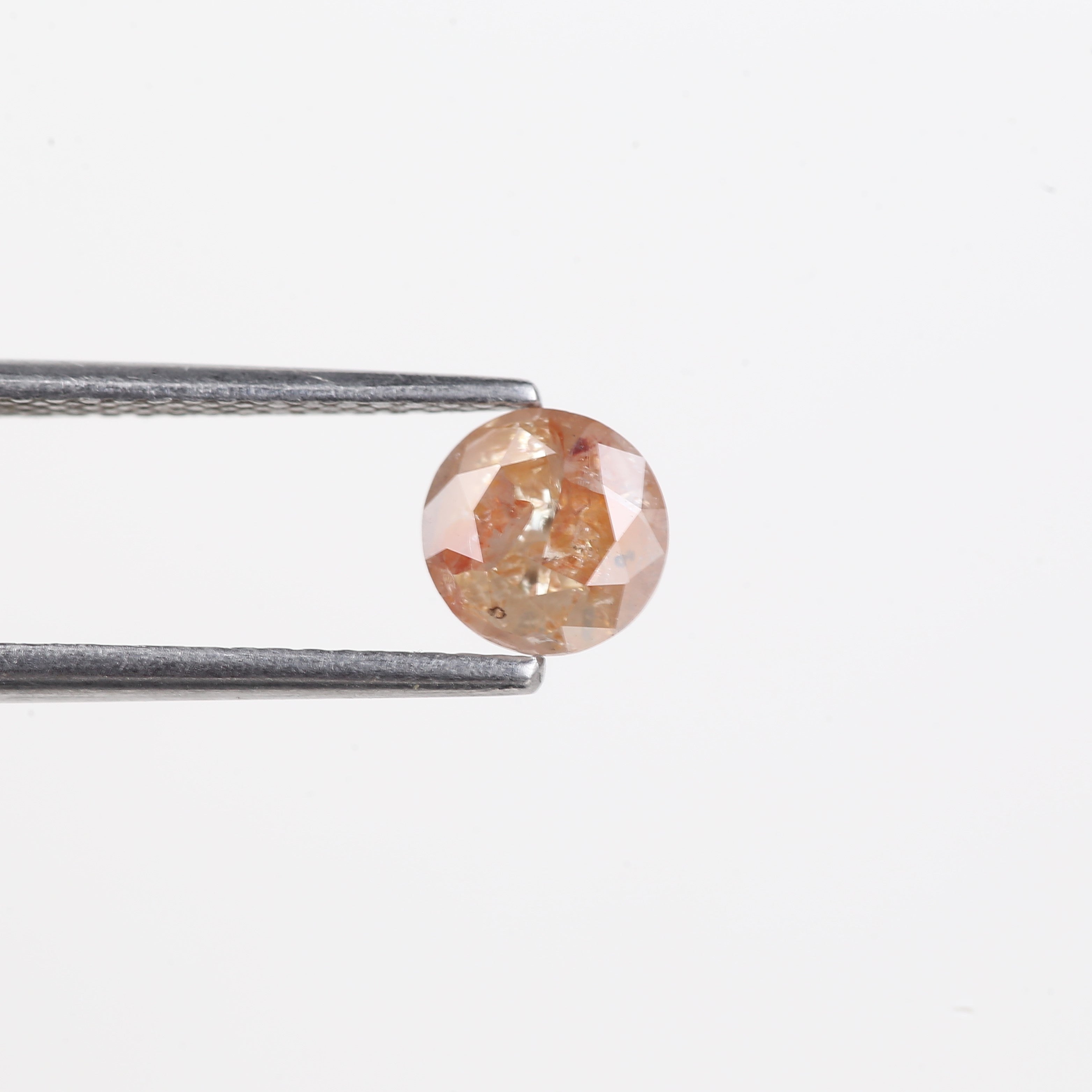 0.83 Carat Natural Peach Orange Salt And Pepper Diamond 5.8 MM