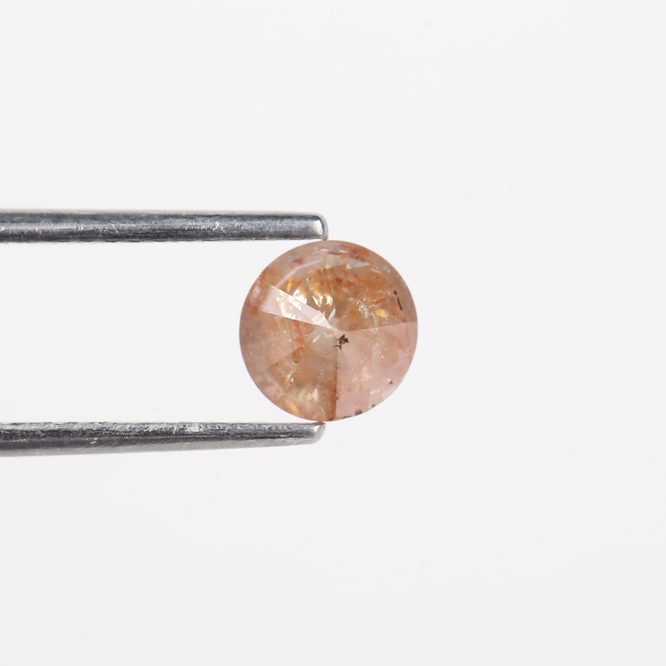 0.83 Carat Natural Peach Orange Salt And Pepper Diamond 5.8 MM