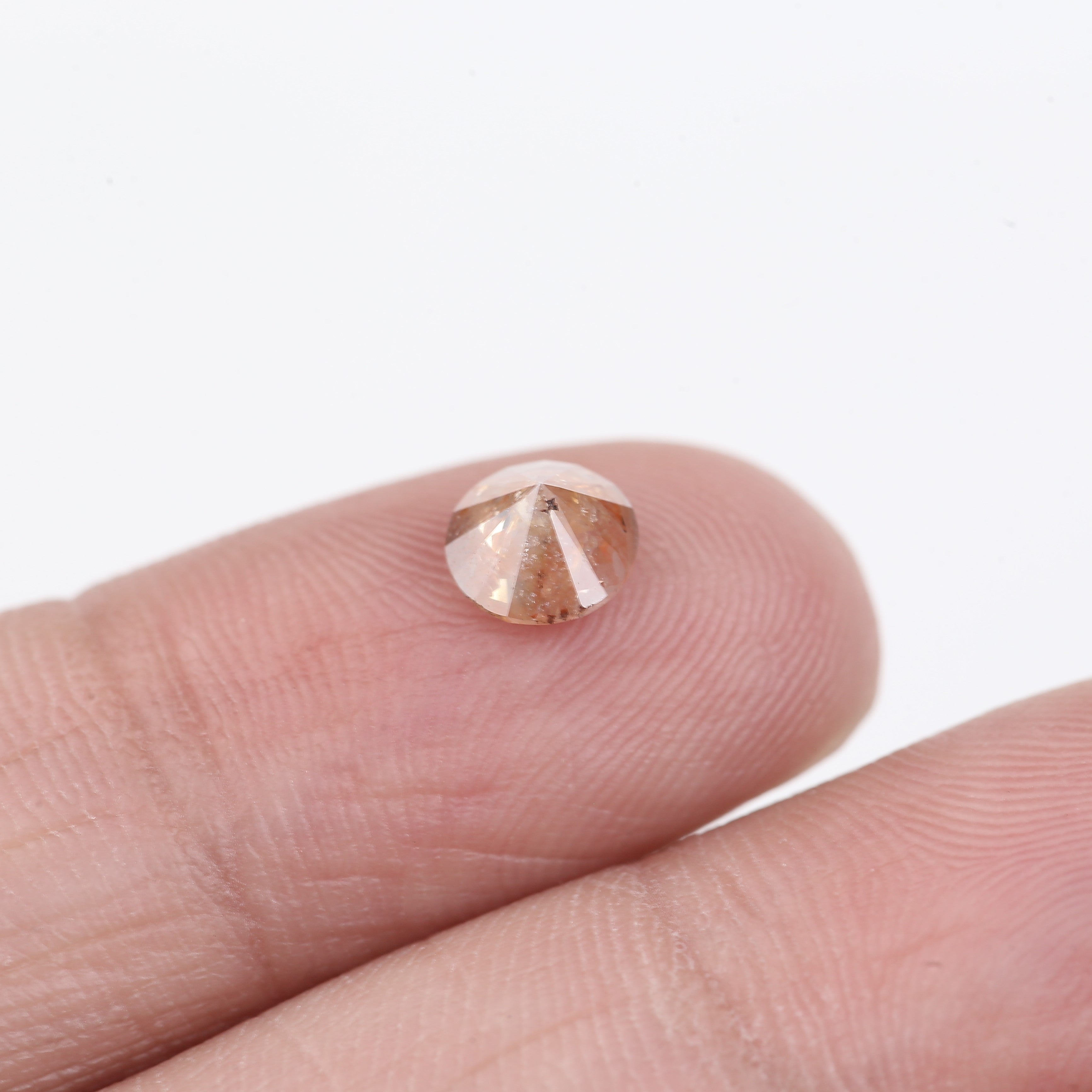 0.83 Carat Natural Peach Orange Salt And Pepper Diamond 5.8 MM