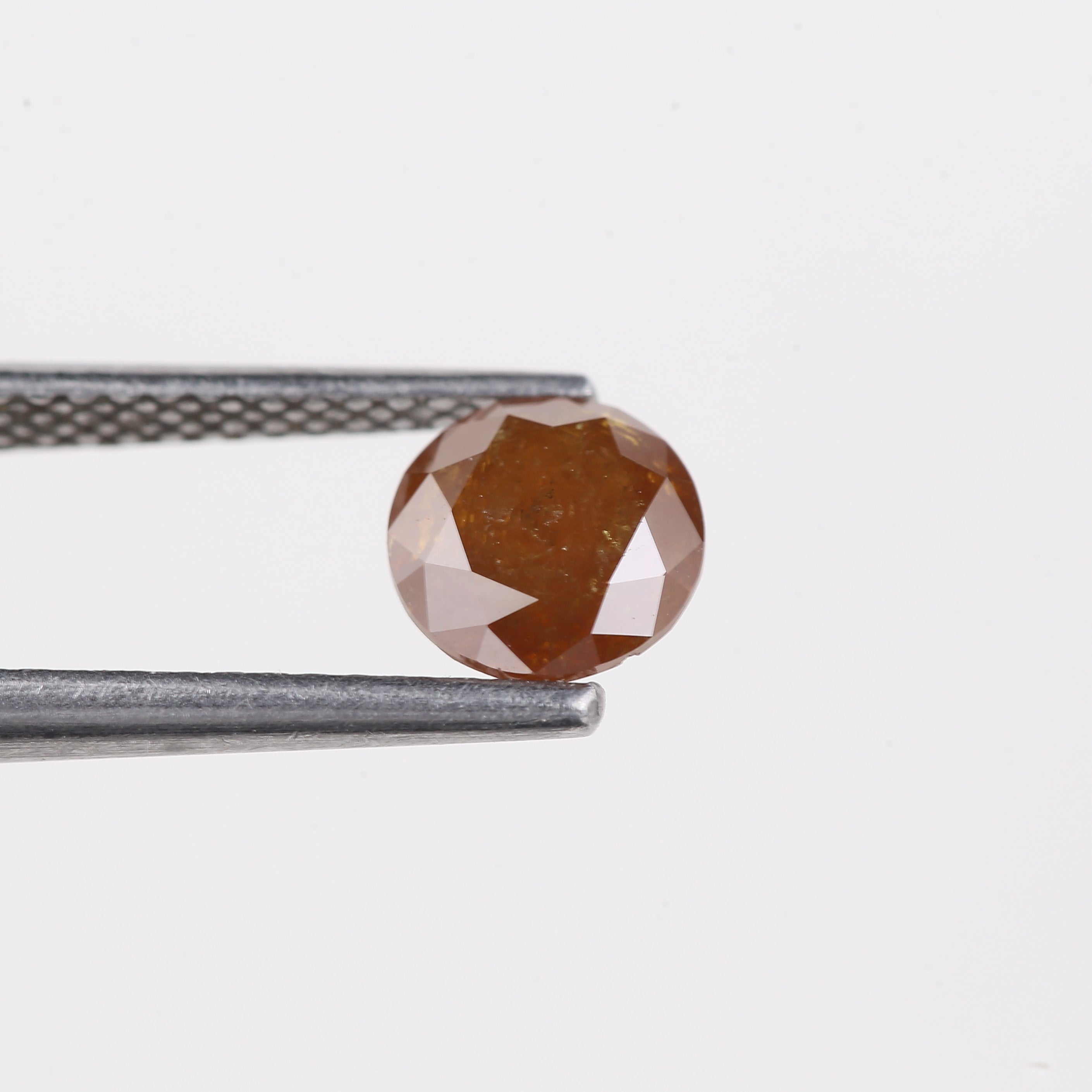 0.91 Carat Natural Orang Brown Round Salt and Pepper Diamond 6 MM