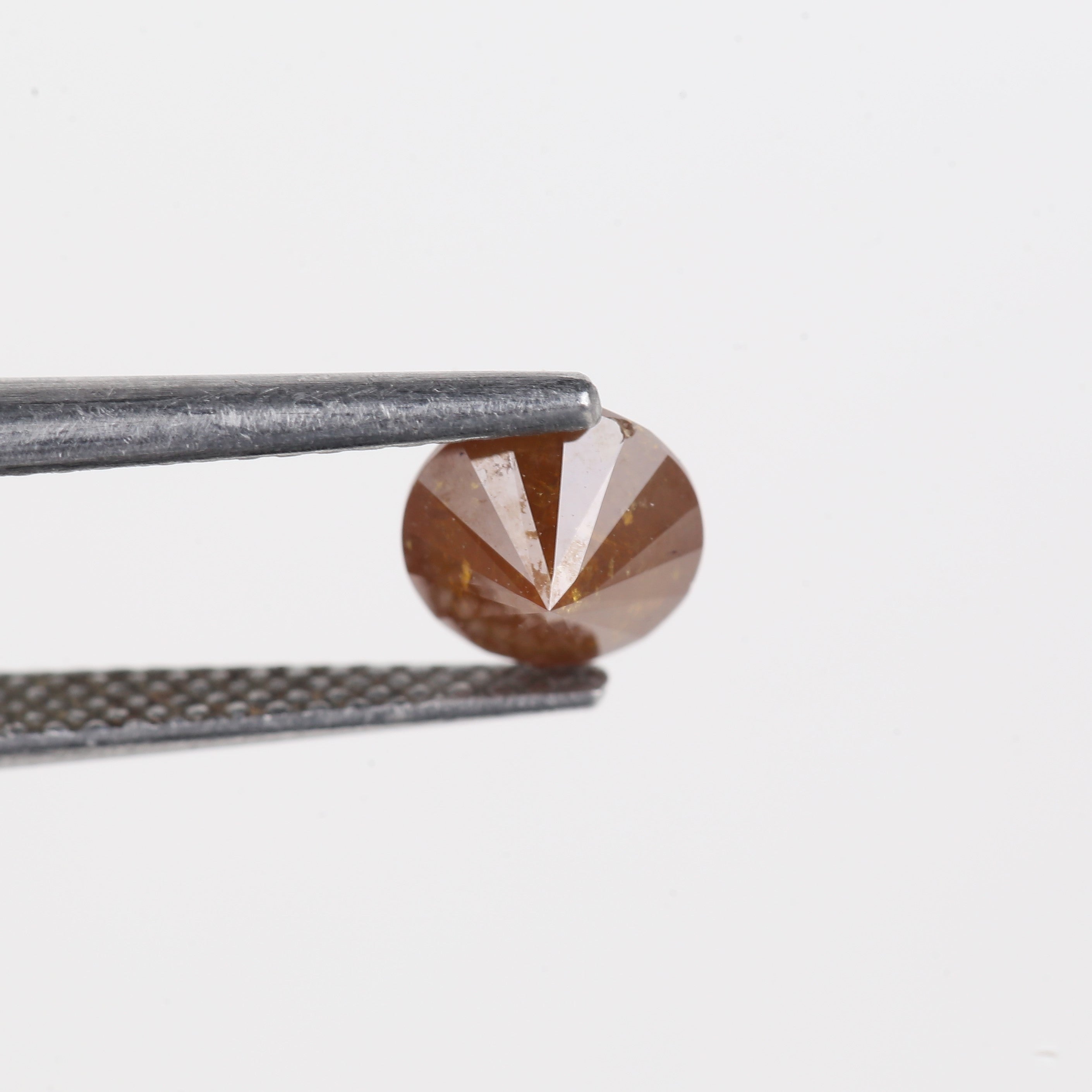 0.91 Carat Natural Orang Brown Round Salt and Pepper Diamond 6 MM