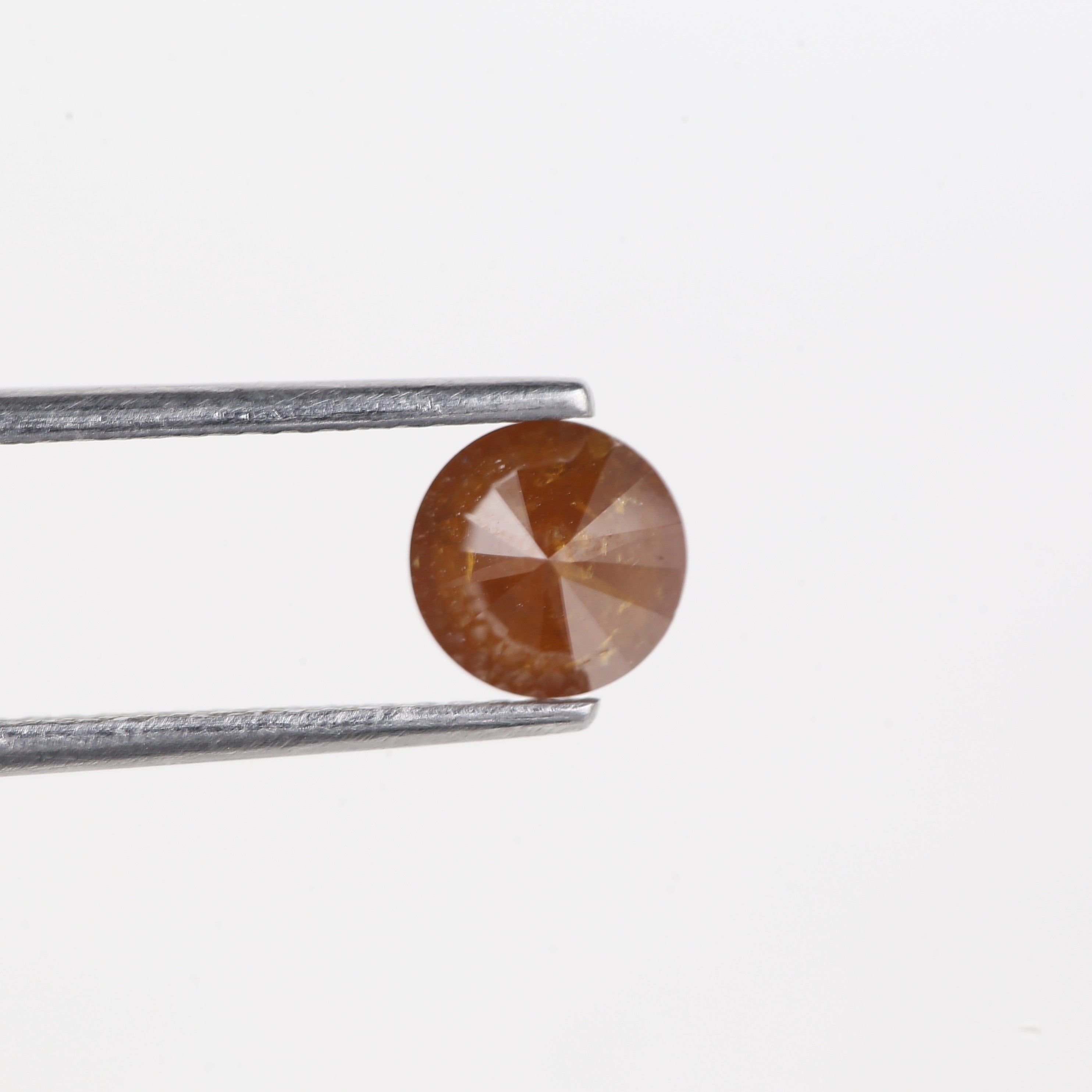 0.91 Carat Natural Orang Brown Round Salt and Pepper Diamond 6 MM