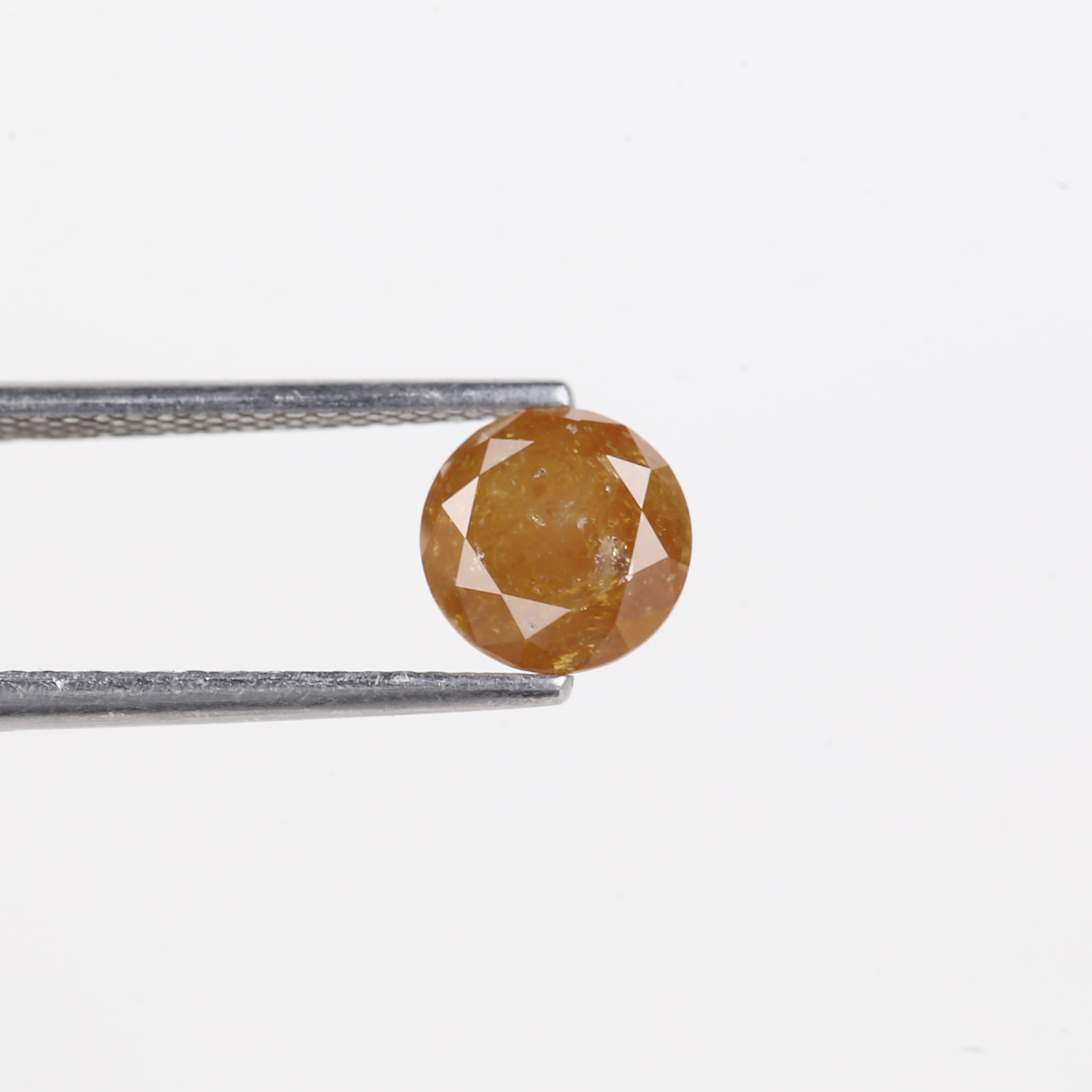 1.36 Carat Natural Yellow Salt And Pepper Round Cut Diamond 6.80 MM