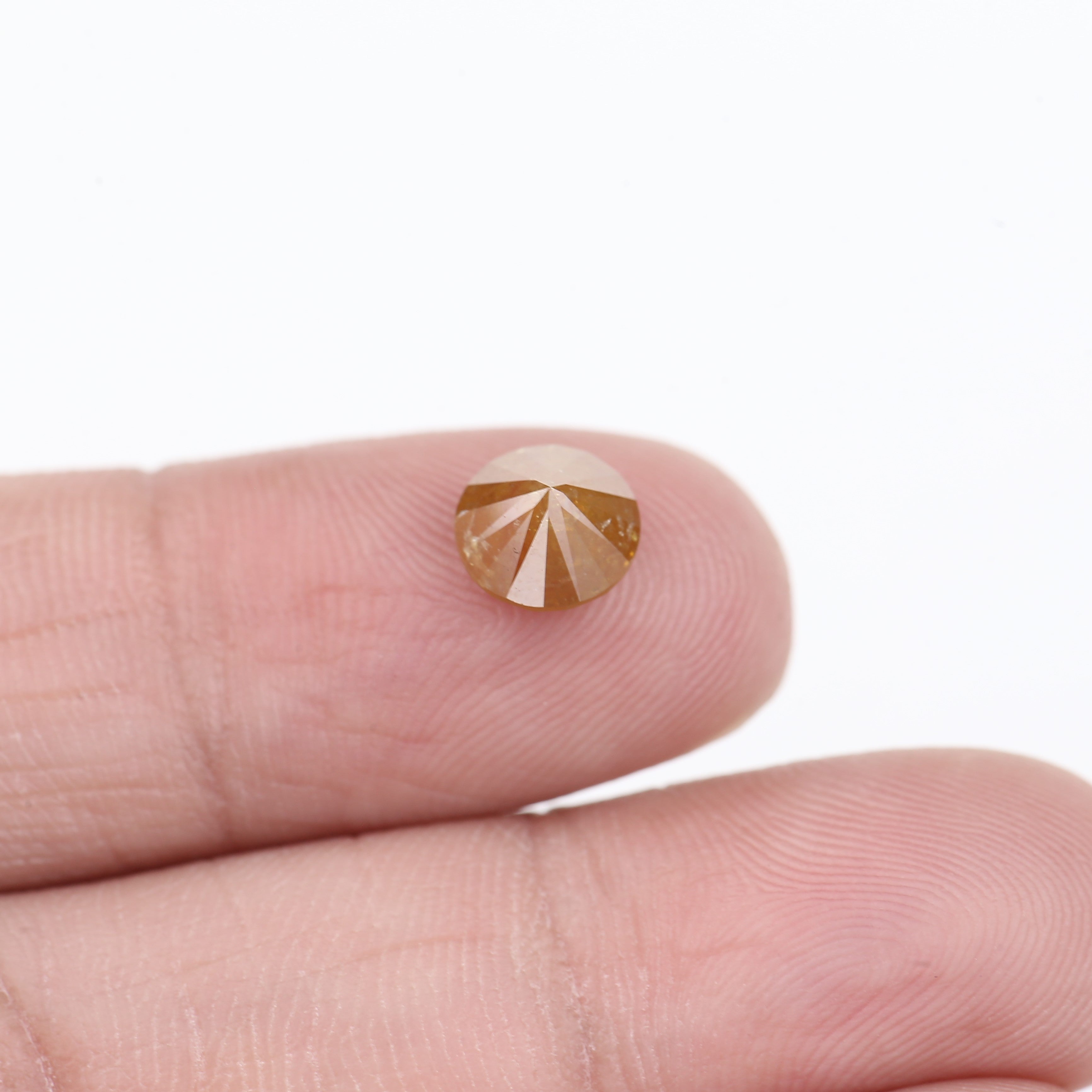 1.36 Carat Natural Yellow Salt And Pepper Round Cut Diamond 6.80 MM