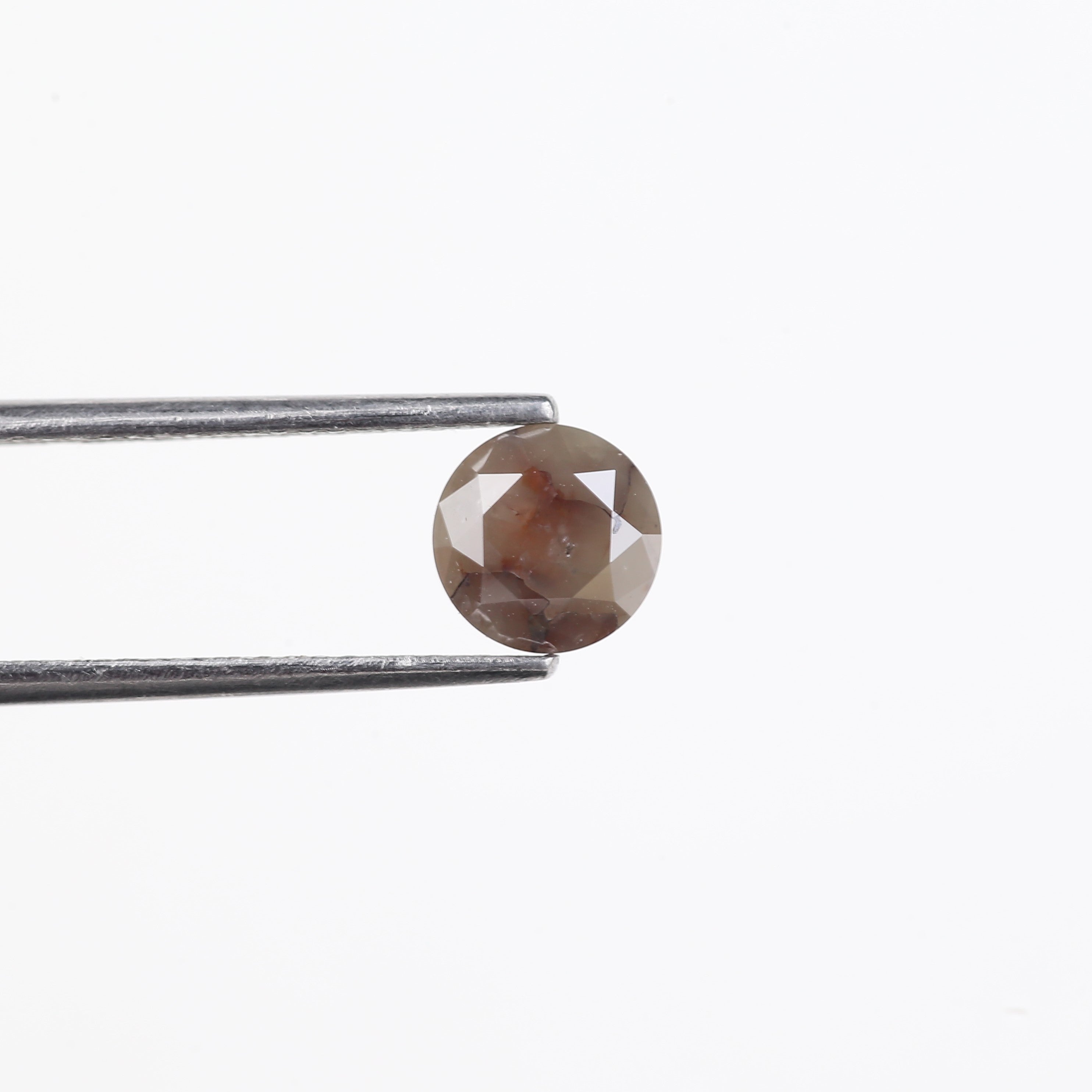 1.36 Carat Natural Brown Gray Salt And Pepper Round Diamond 6.39 MM