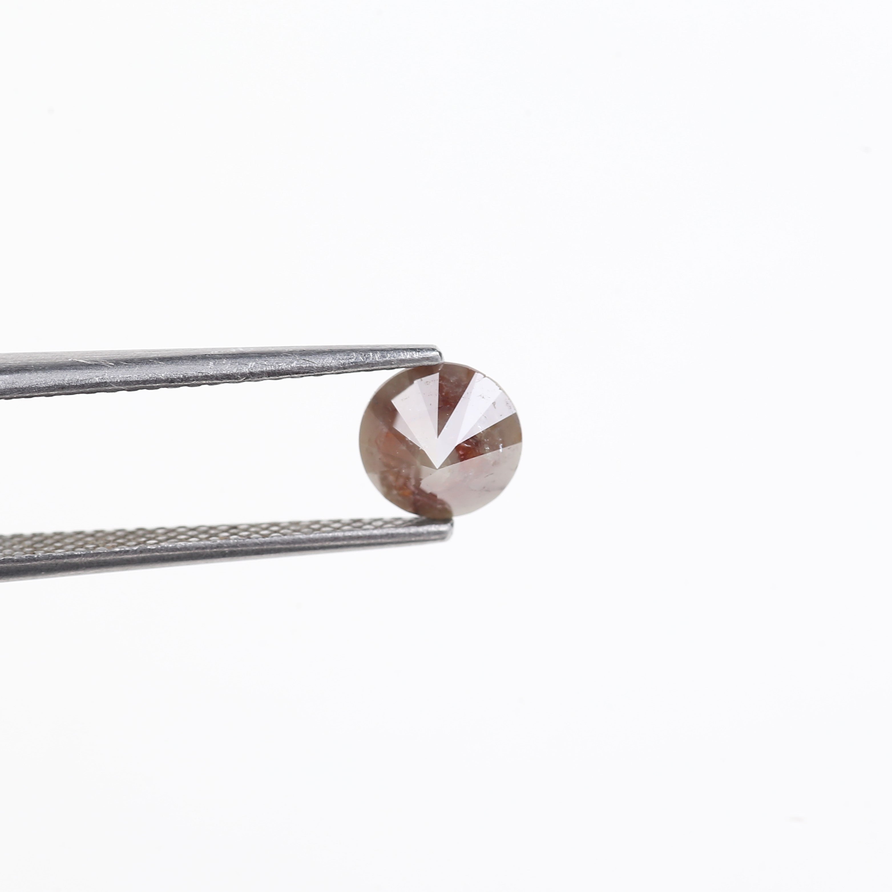 1.36 Carat Natural Brown Gray Salt And Pepper Round Diamond 6.39 MM